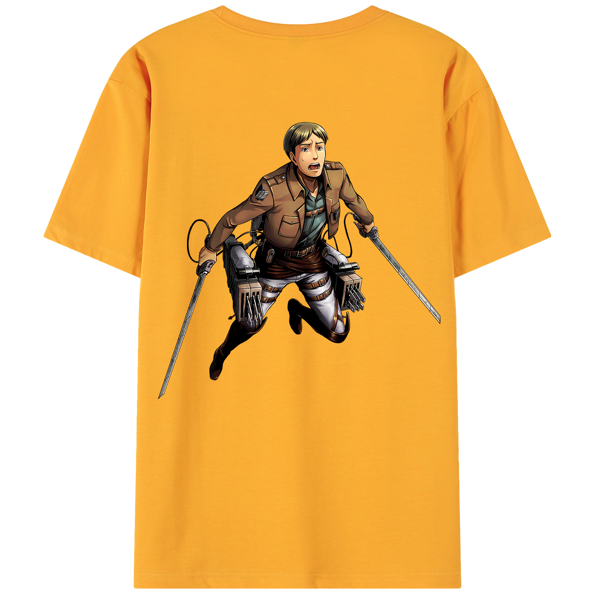 （画像用） 進撃の巨人 Attack on Titan 綿100％ メンズ半袖Tシャツ（バックプリント） 通気性