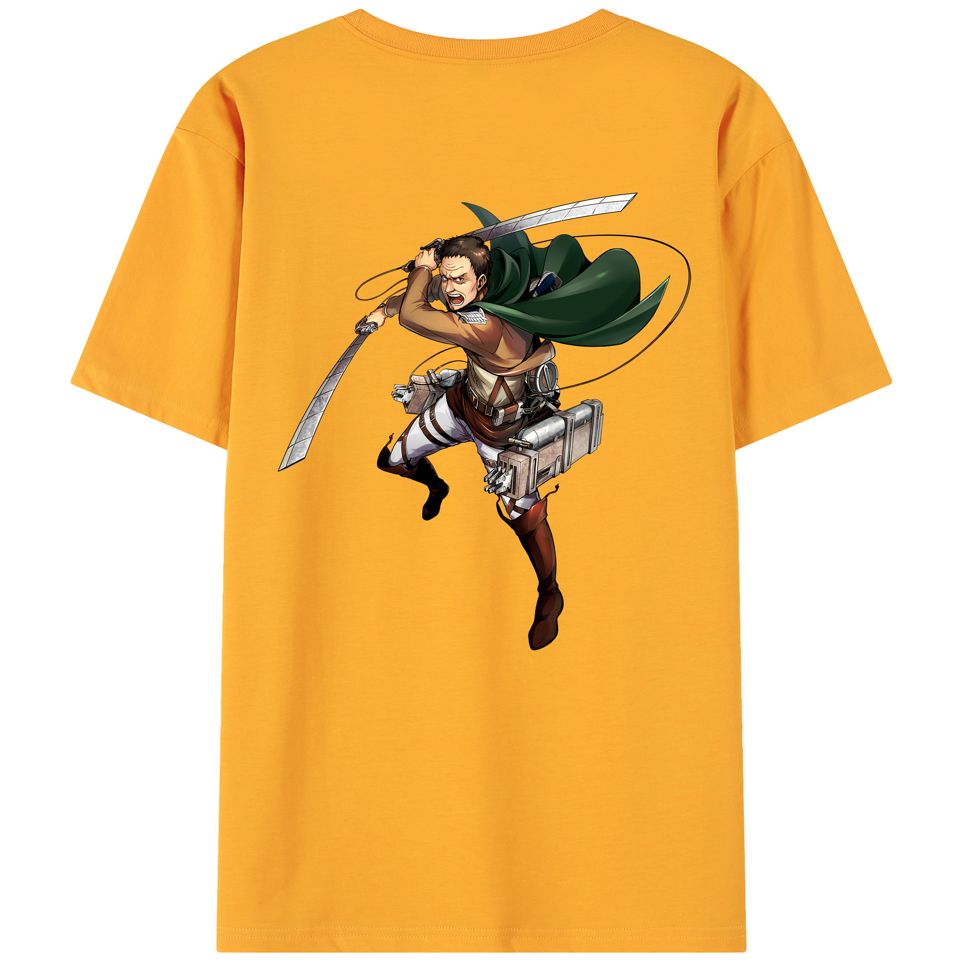 （画像用） 進撃の巨人 Attack on Titan 綿100％ メンズ半袖Tシャツ（バックプリント） 通気性