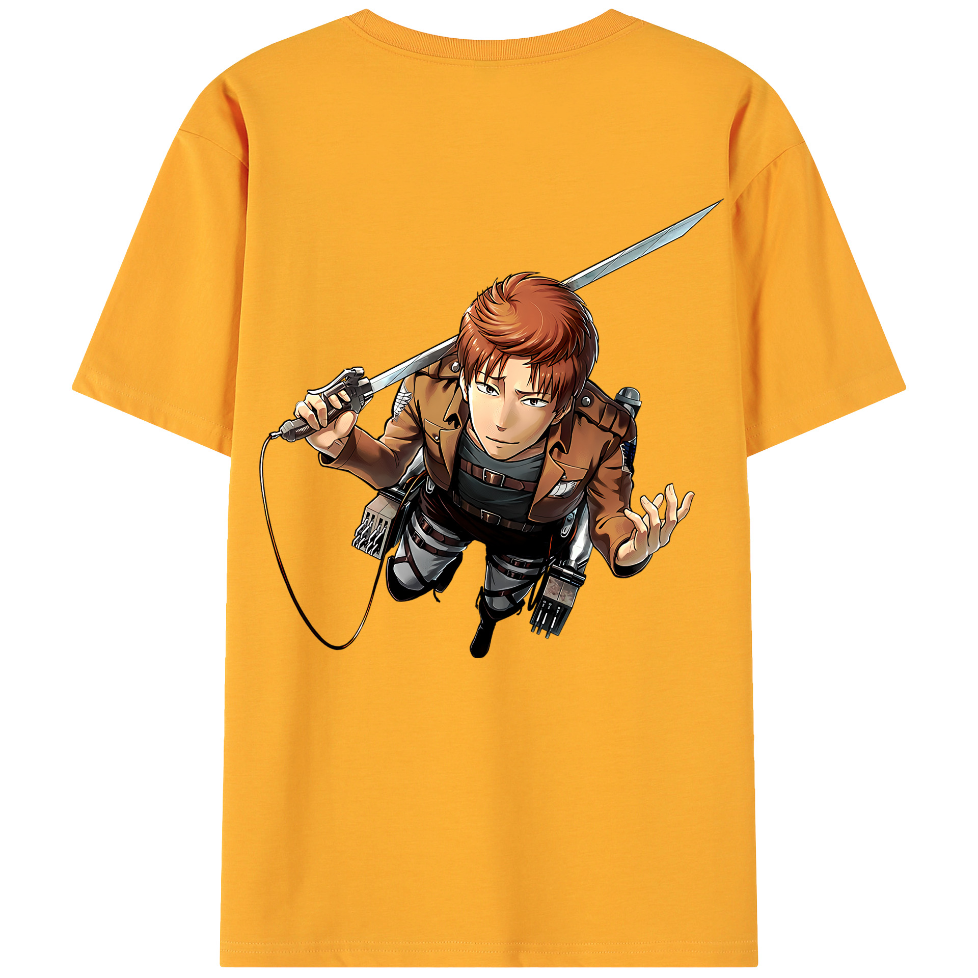 （画像用） 進撃の巨人 Attack on Titan 綿100％ メンズ半袖Tシャツ（バックプリント） 通気性