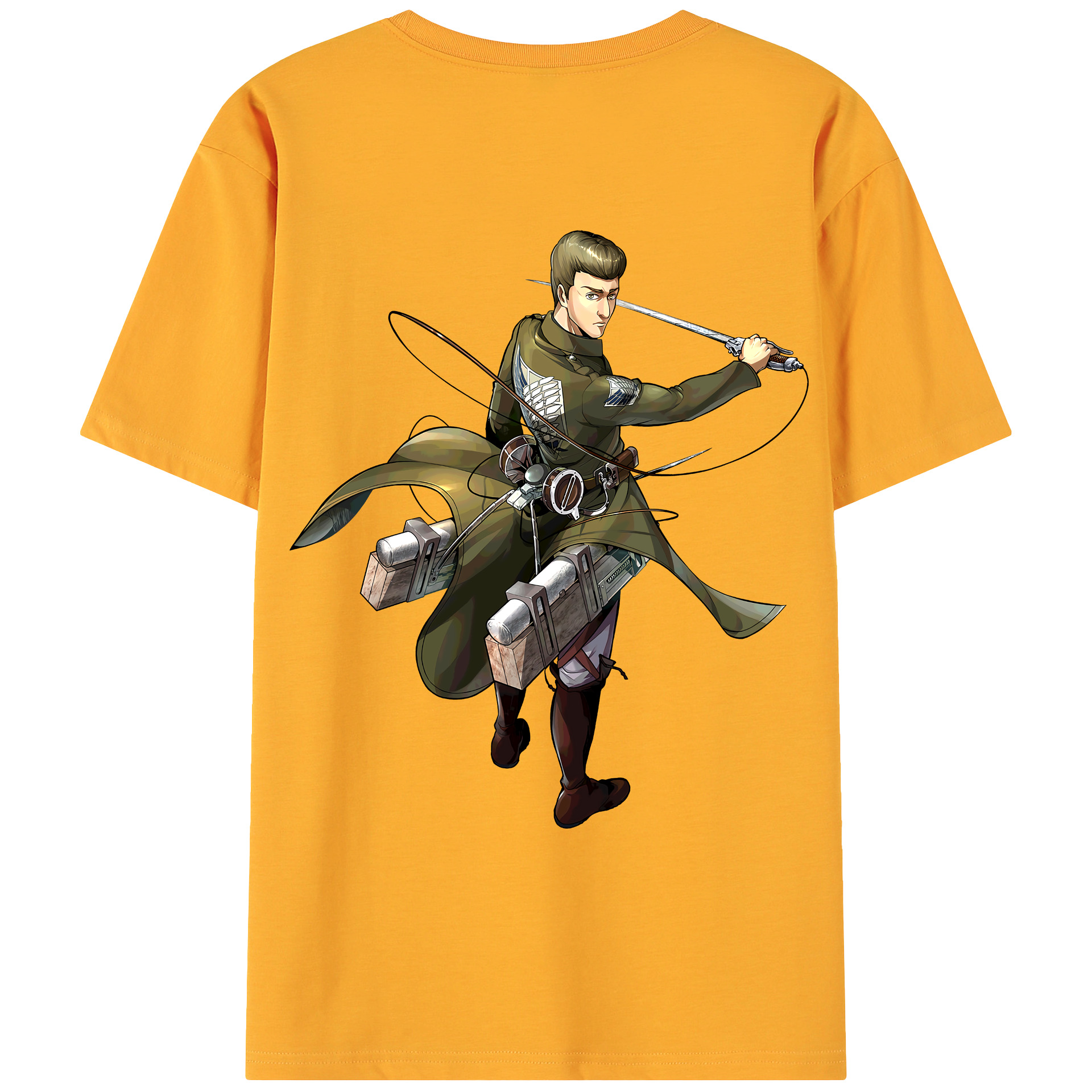 （画像用） 進撃の巨人 Attack on Titan 綿100％ メンズ半袖Tシャツ（バックプリント） 通気性