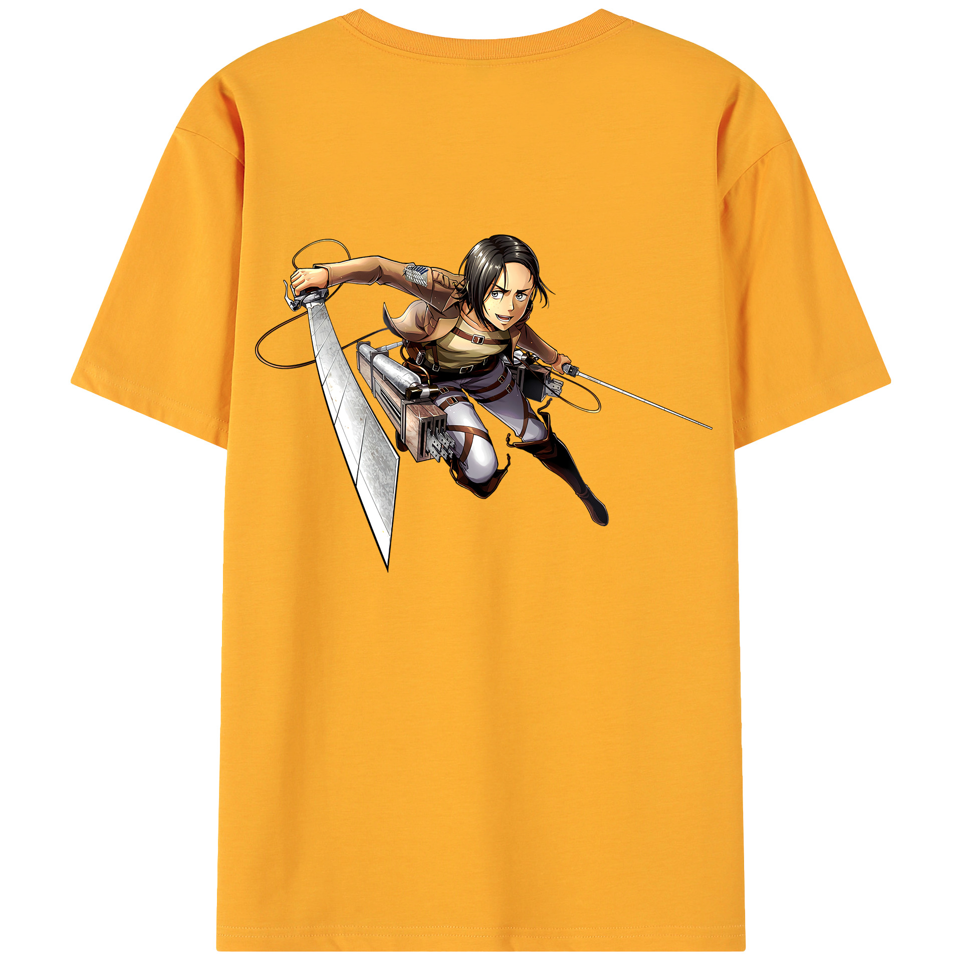 （画像用） 進撃の巨人 Attack on Titan 綿100％ メンズ半袖Tシャツ（バックプリント） 通気性