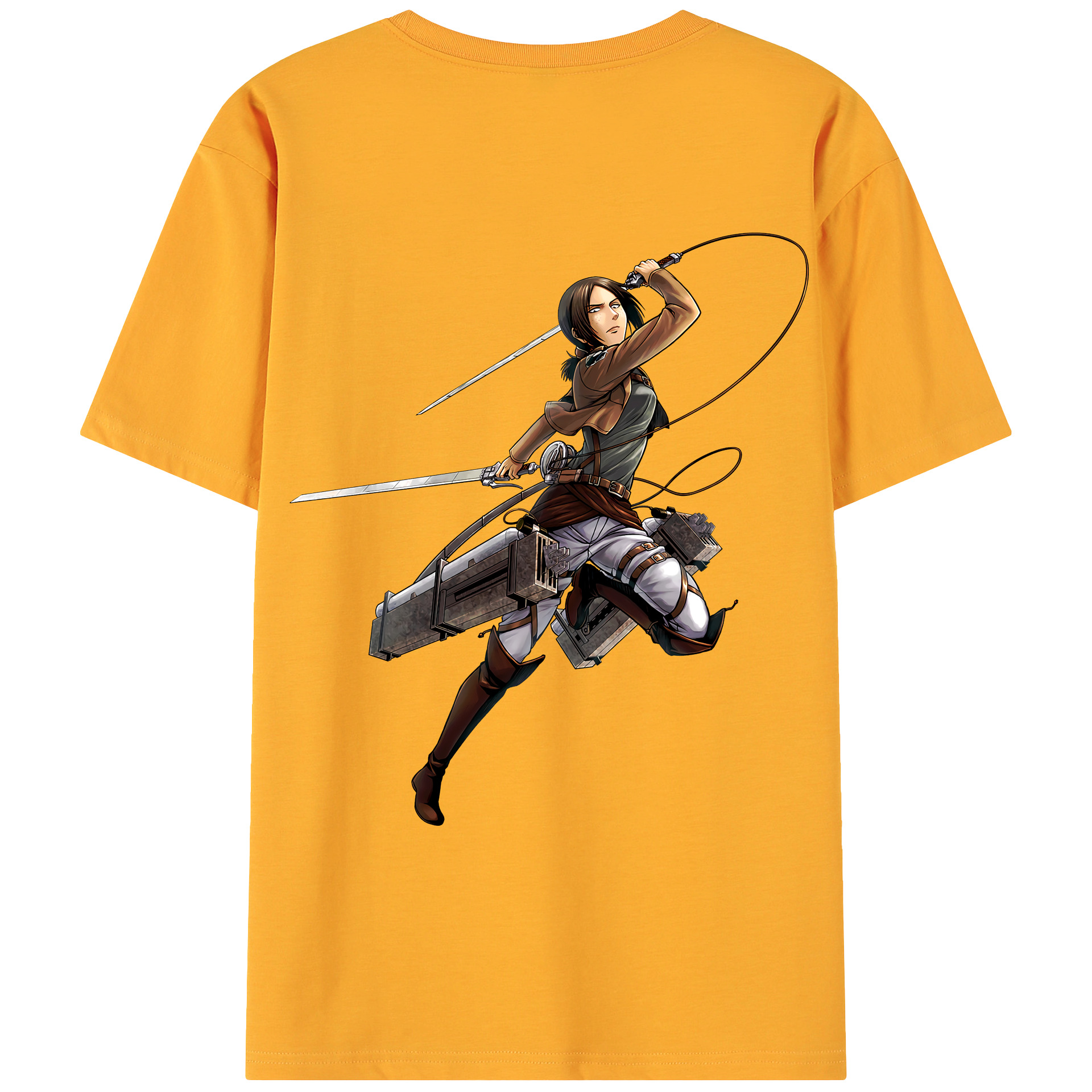 （画像用） 進撃の巨人 Attack on Titan 綿100％ メンズ半袖Tシャツ（バックプリント） 通気性