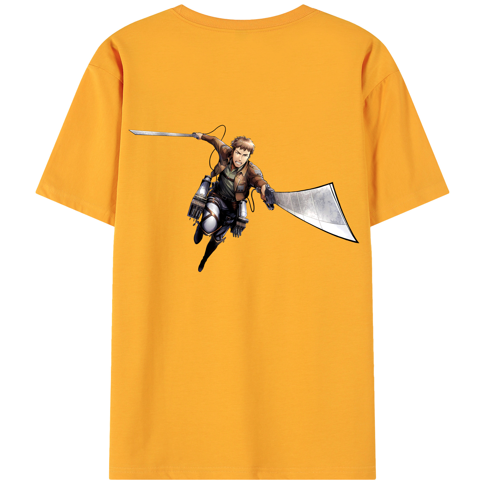 （画像用） 進撃の巨人 Attack on Titan 綿100％ メンズ半袖Tシャツ（バックプリント） 通気性
