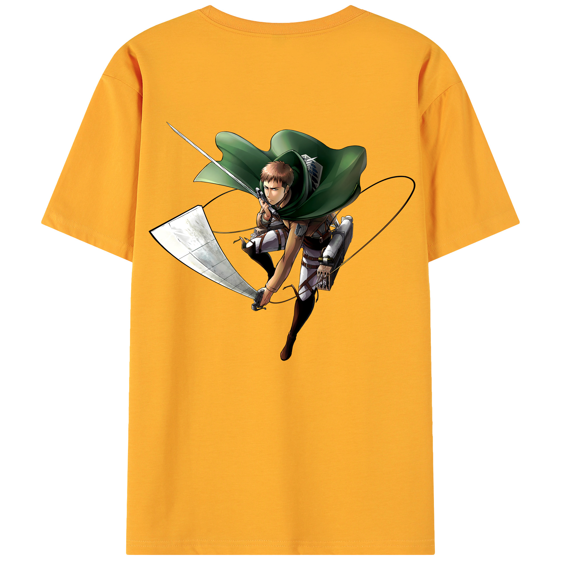 （画像用） 進撃の巨人 Attack on Titan 綿100％ メンズ半袖Tシャツ（バックプリント） 通気性