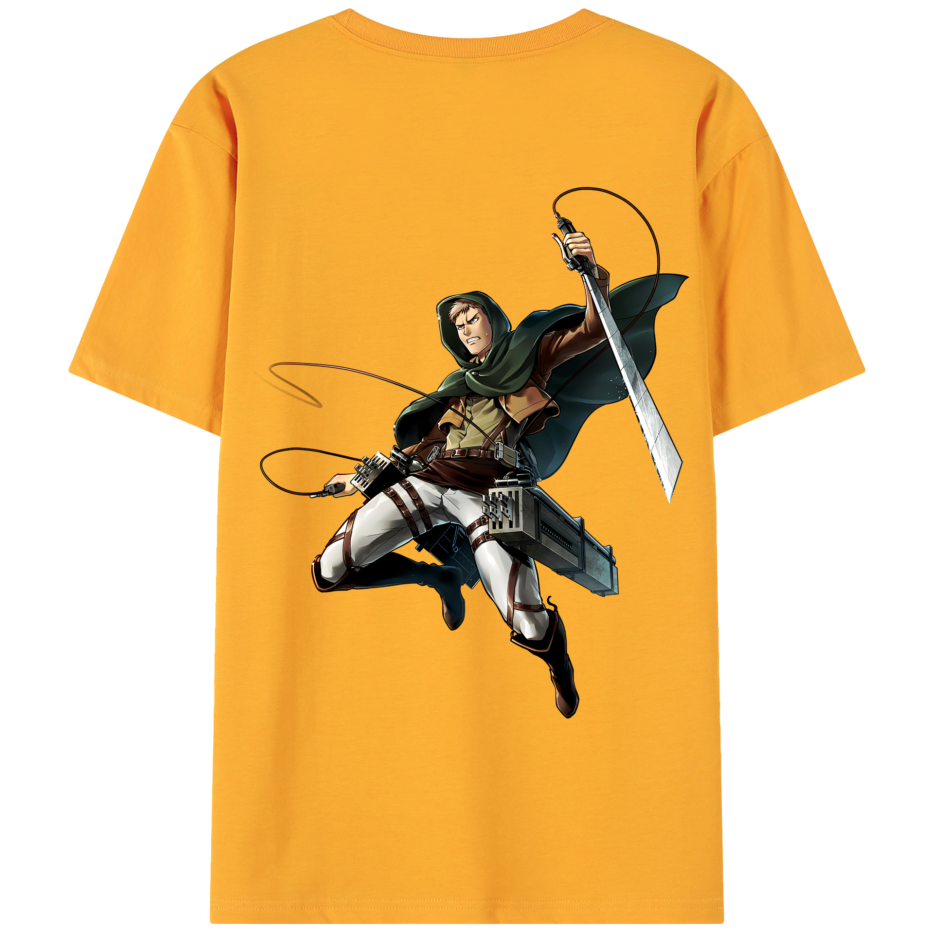 （画像用） 進撃の巨人 Attack on Titan 綿100％ メンズ半袖Tシャツ（バックプリント） 通気性