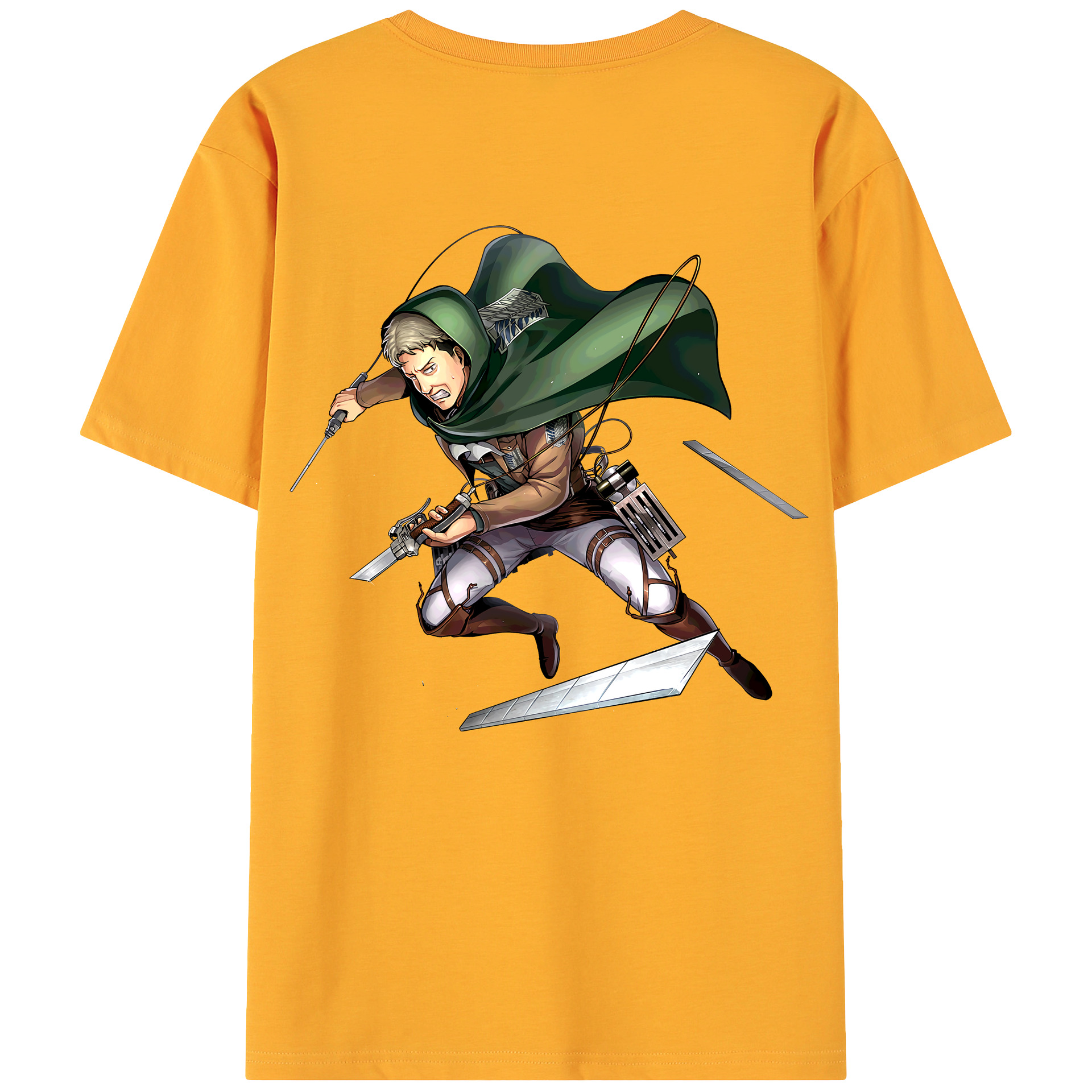 （画像用） 進撃の巨人 Attack on Titan 綿100％ メンズ半袖Tシャツ（バックプリント） 通気性