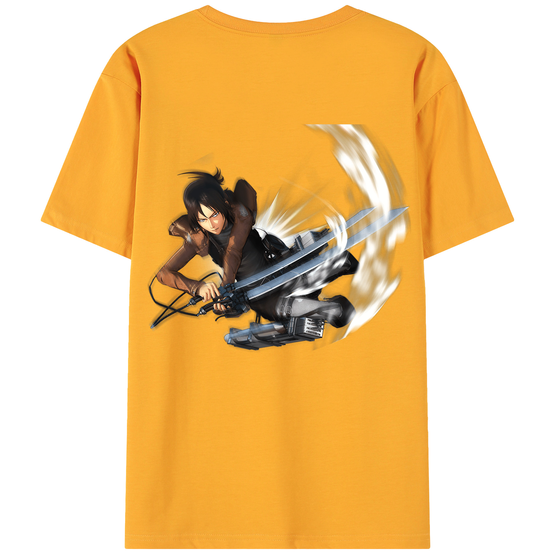 （画像用） 進撃の巨人 Attack on Titan 綿100％ メンズ半袖Tシャツ（バックプリント） 通気性