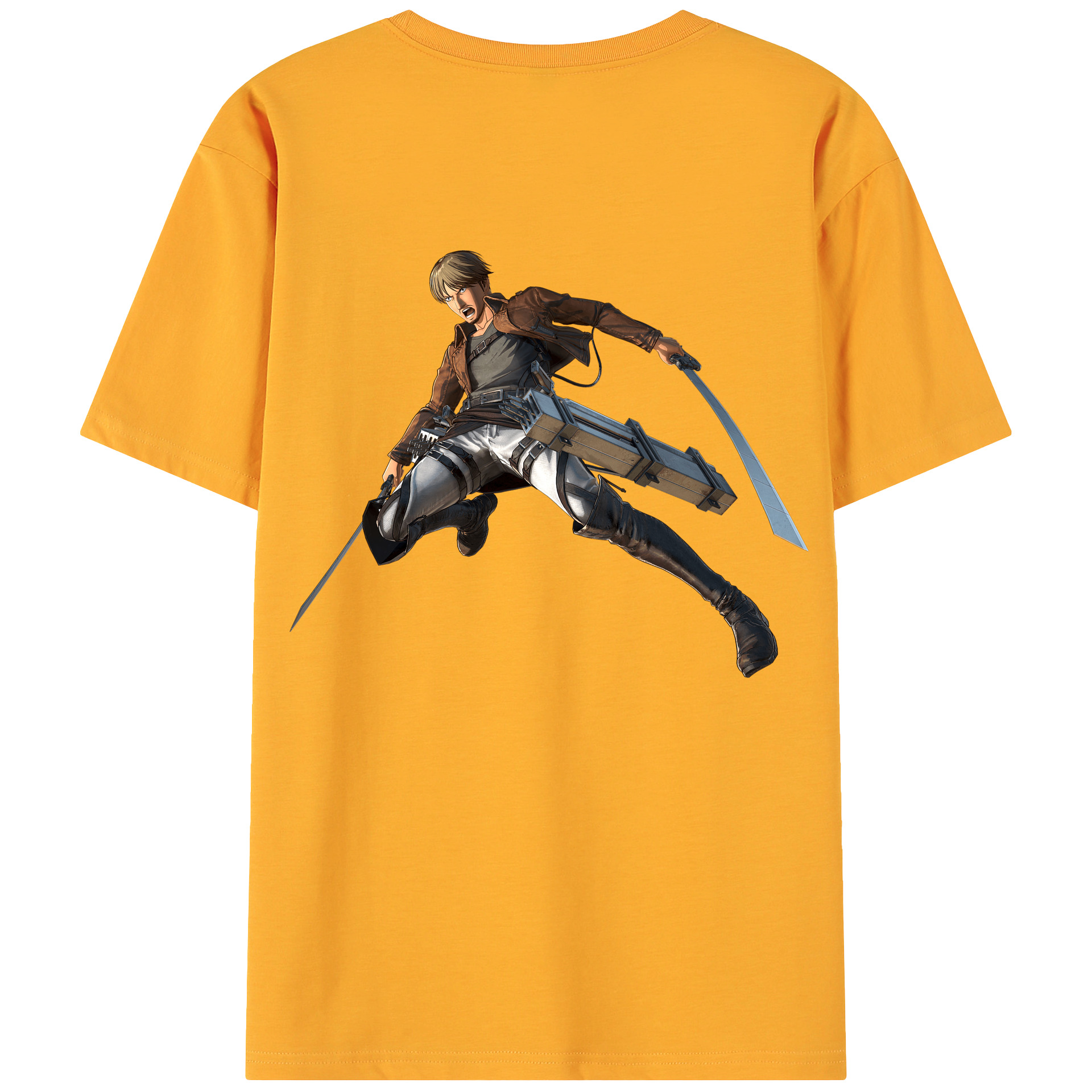 （画像用） 進撃の巨人 Attack on Titan 綿100％ メンズ半袖Tシャツ（バックプリント） 通気性