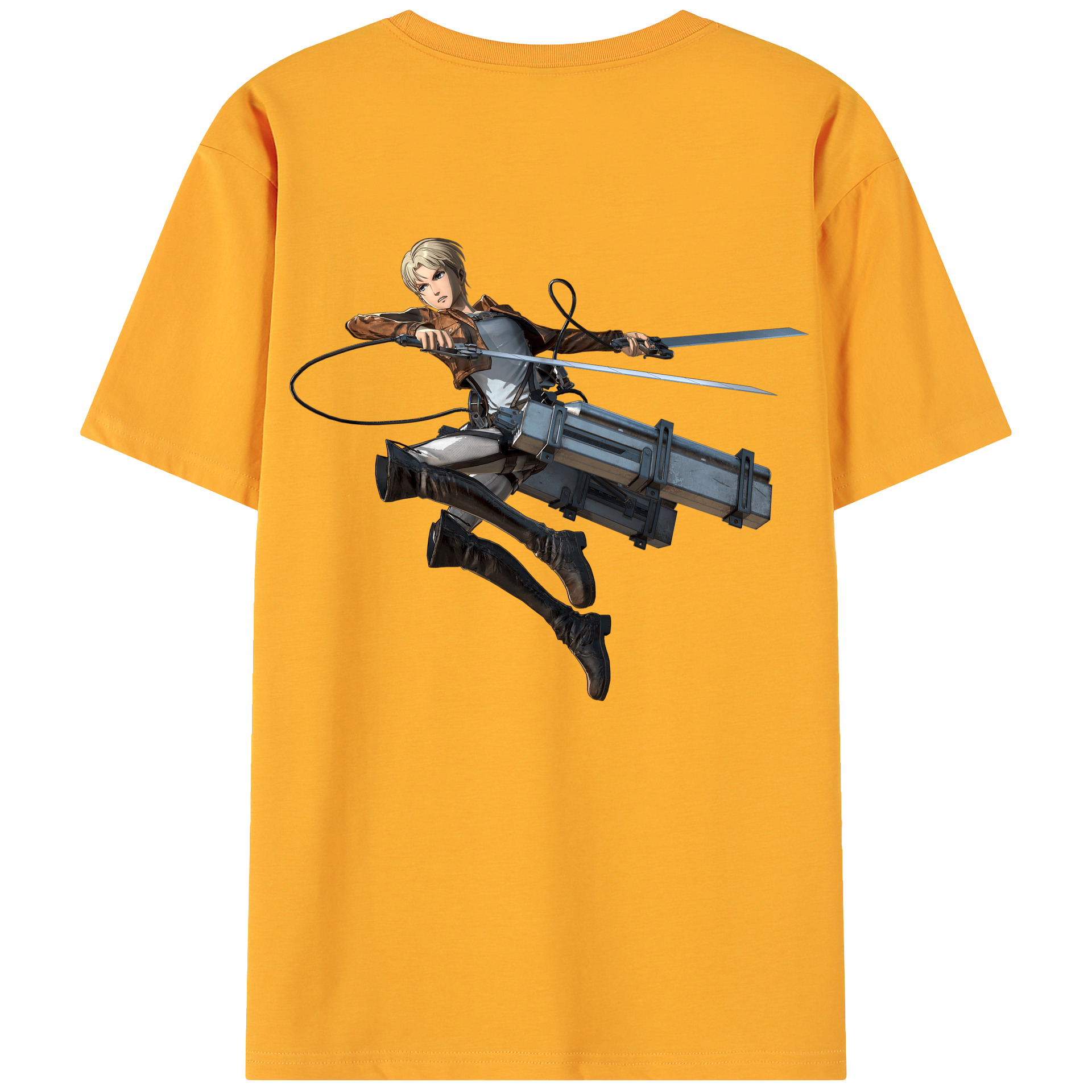 （画像用） 進撃の巨人 Attack on Titan 綿100％ メンズ半袖Tシャツ（バックプリント） 通気性