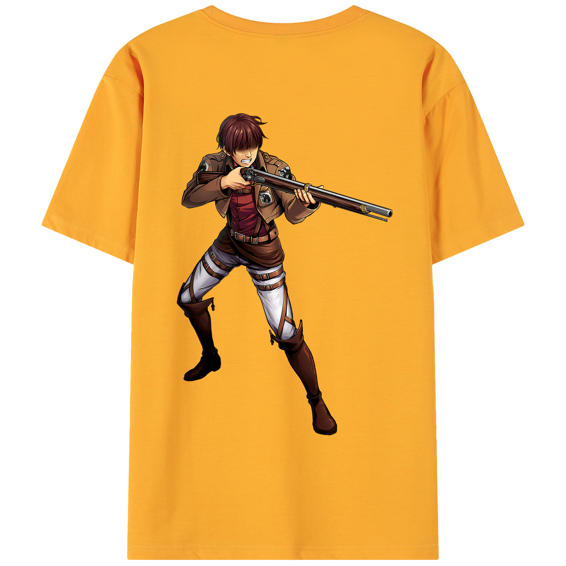 （画像用） 進撃の巨人 Attack on Titan 綿100％ メンズ半袖Tシャツ（バックプリント） 通気性