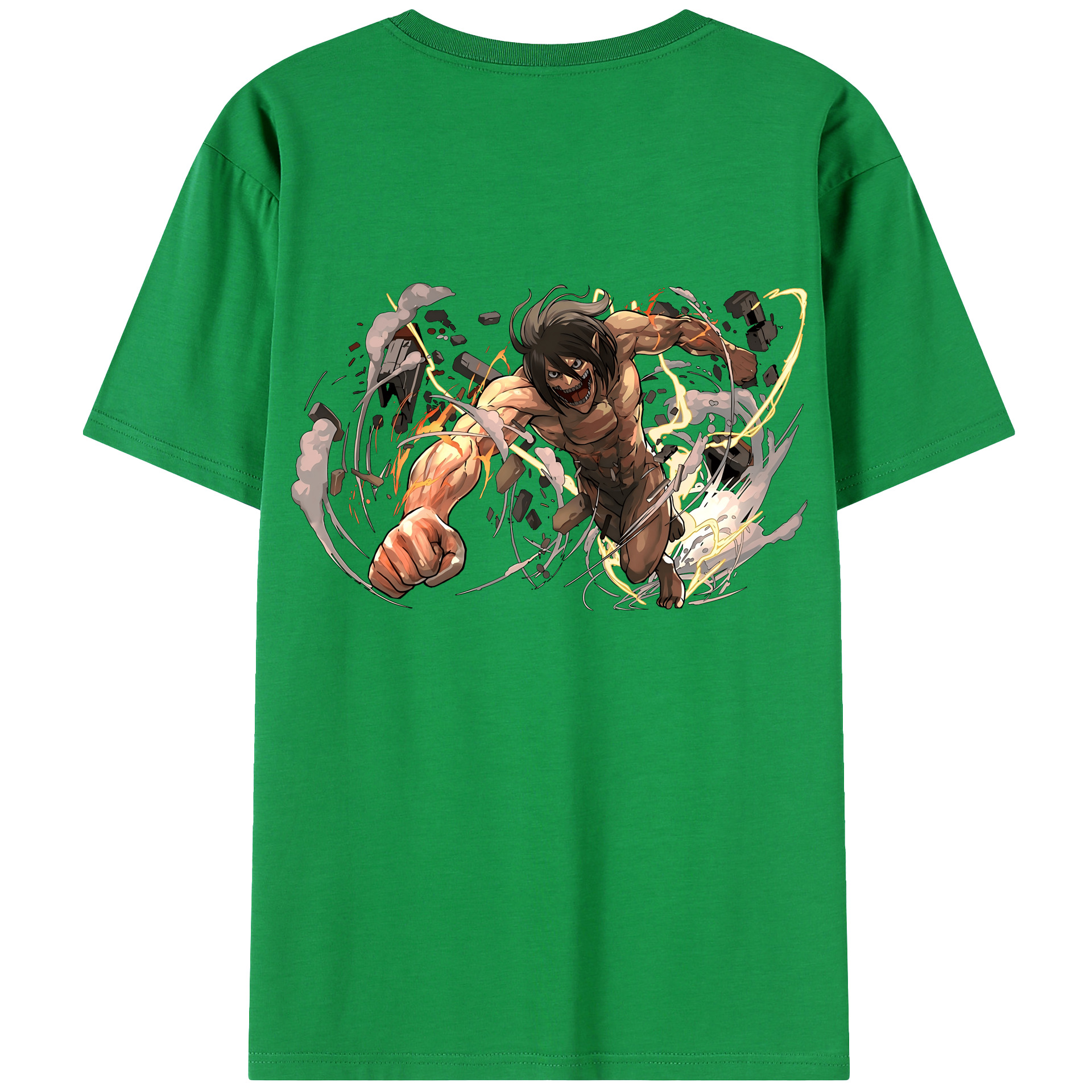 （画像用） 進撃の巨人 Attack on Titan 綿100％ メンズ半袖Tシャツ（バックプリント） 通気性