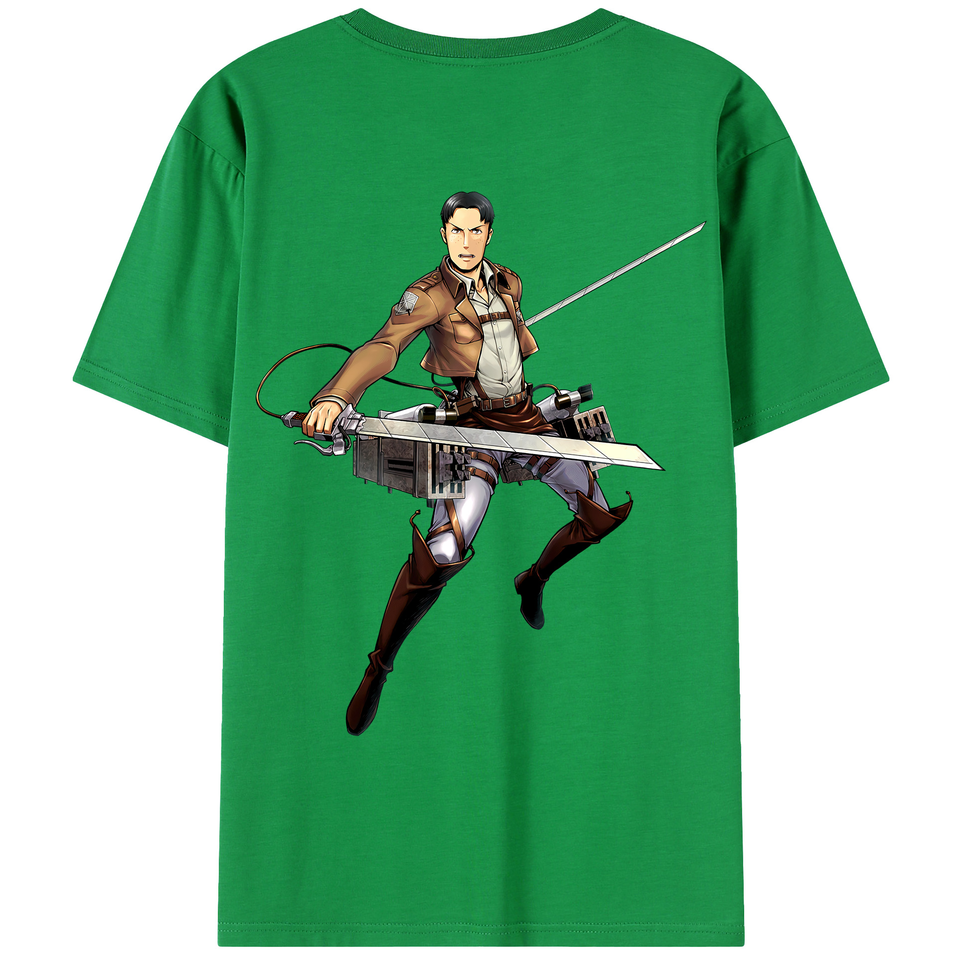 （画像用） 進撃の巨人 Attack on Titan 綿100％ メンズ半袖Tシャツ（バックプリント） 通気性