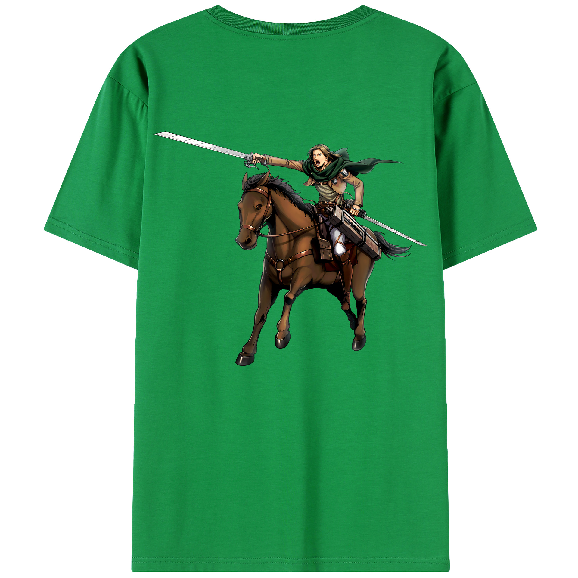 （画像用） 進撃の巨人 Attack on Titan 綿100％ メンズ半袖Tシャツ（バックプリント） 通気性