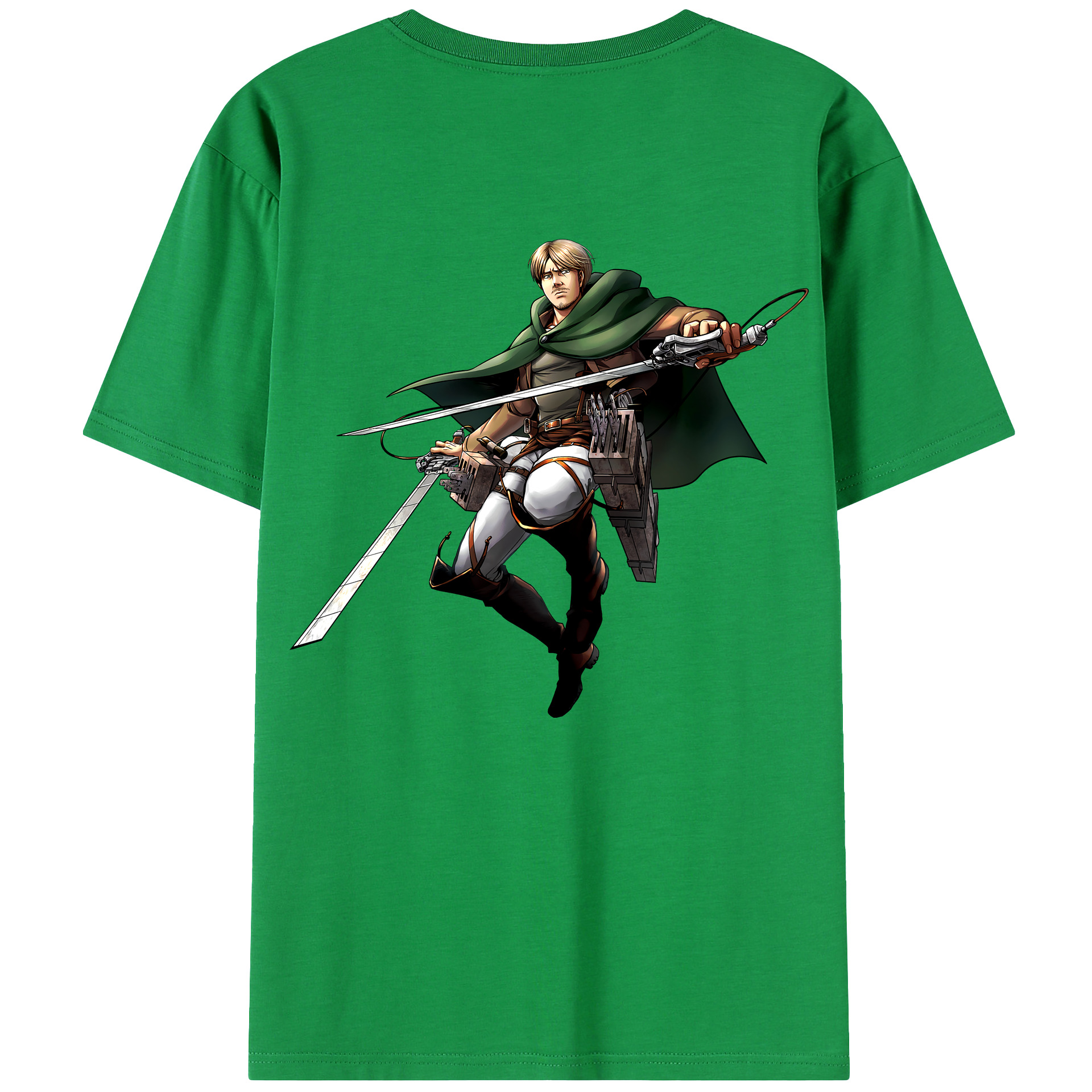 （画像用） 進撃の巨人 Attack on Titan 綿100％ メンズ半袖Tシャツ（バックプリント） 通気性