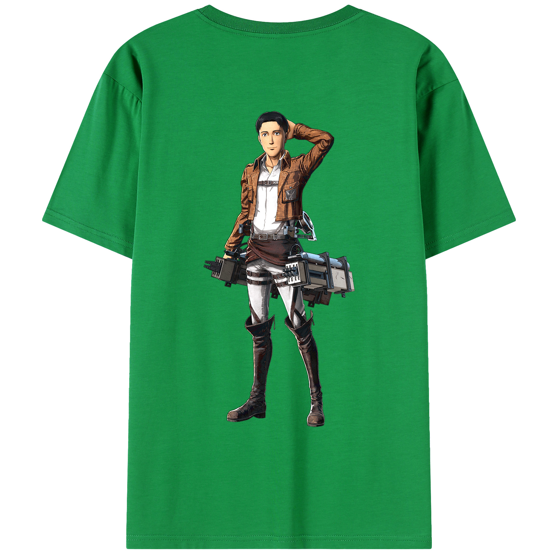 （画像用） 進撃の巨人 Attack on Titan 綿100％ メンズ半袖Tシャツ（バックプリント） 通気性