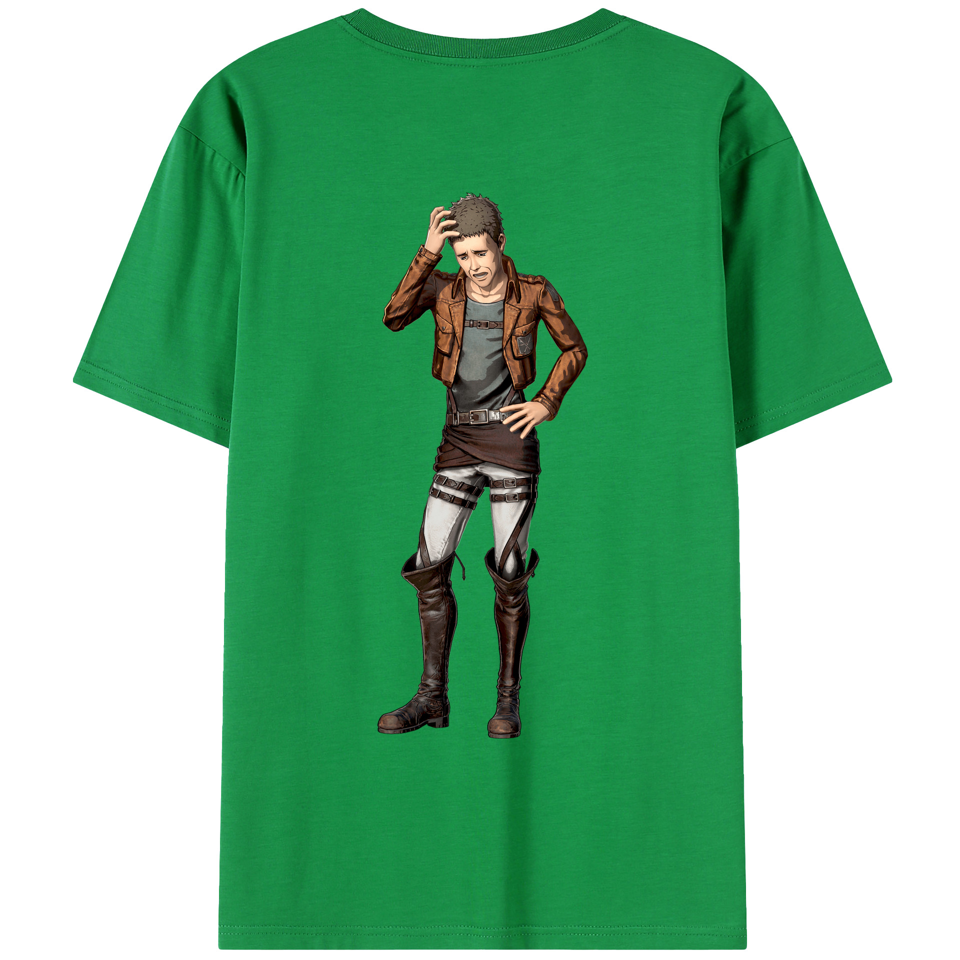 （画像用） 進撃の巨人 Attack on Titan 綿100％ メンズ半袖Tシャツ（バックプリント） 通気性