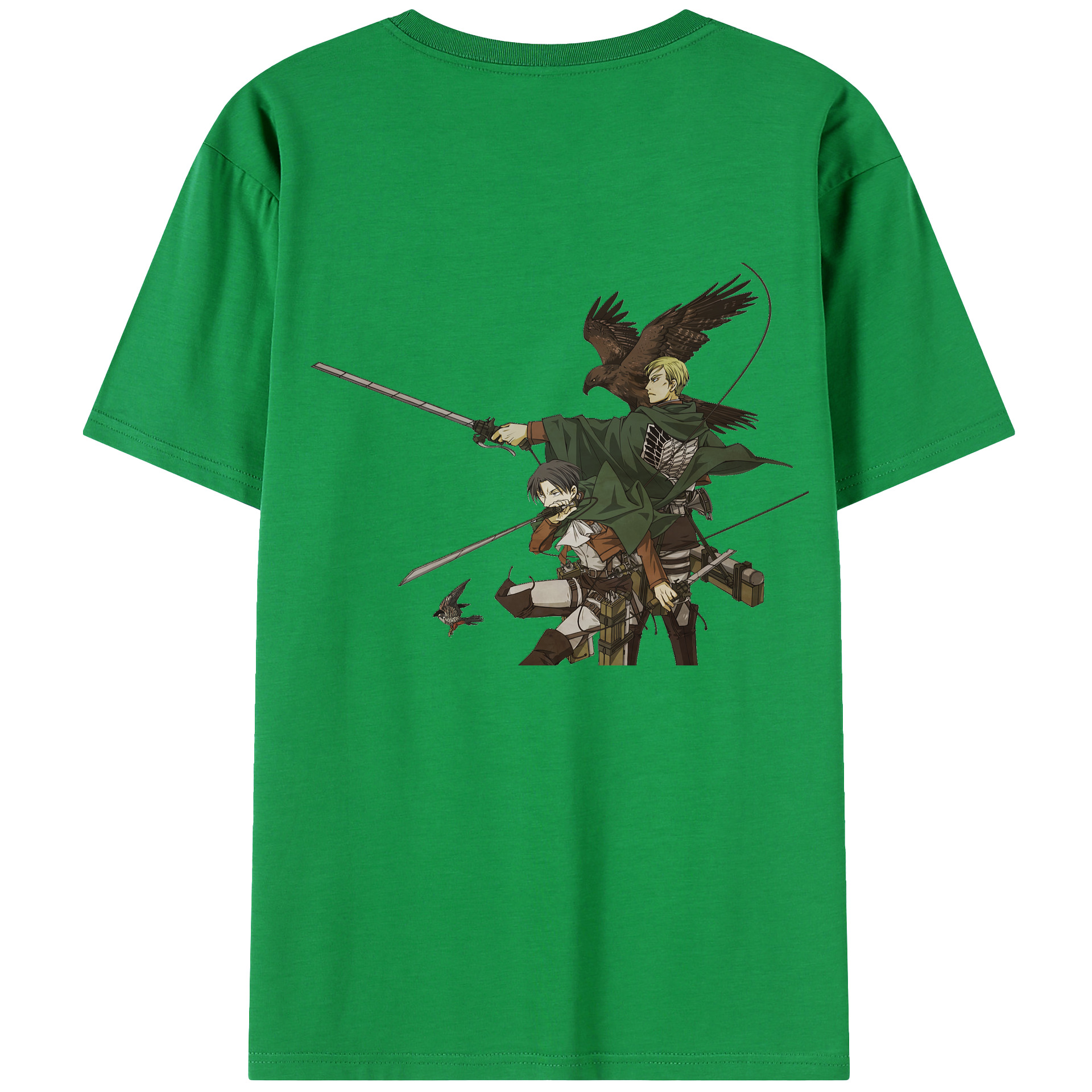 （画像用） 進撃の巨人 Attack on Titan 綿100％ メンズ半袖Tシャツ（バックプリント） 通気性