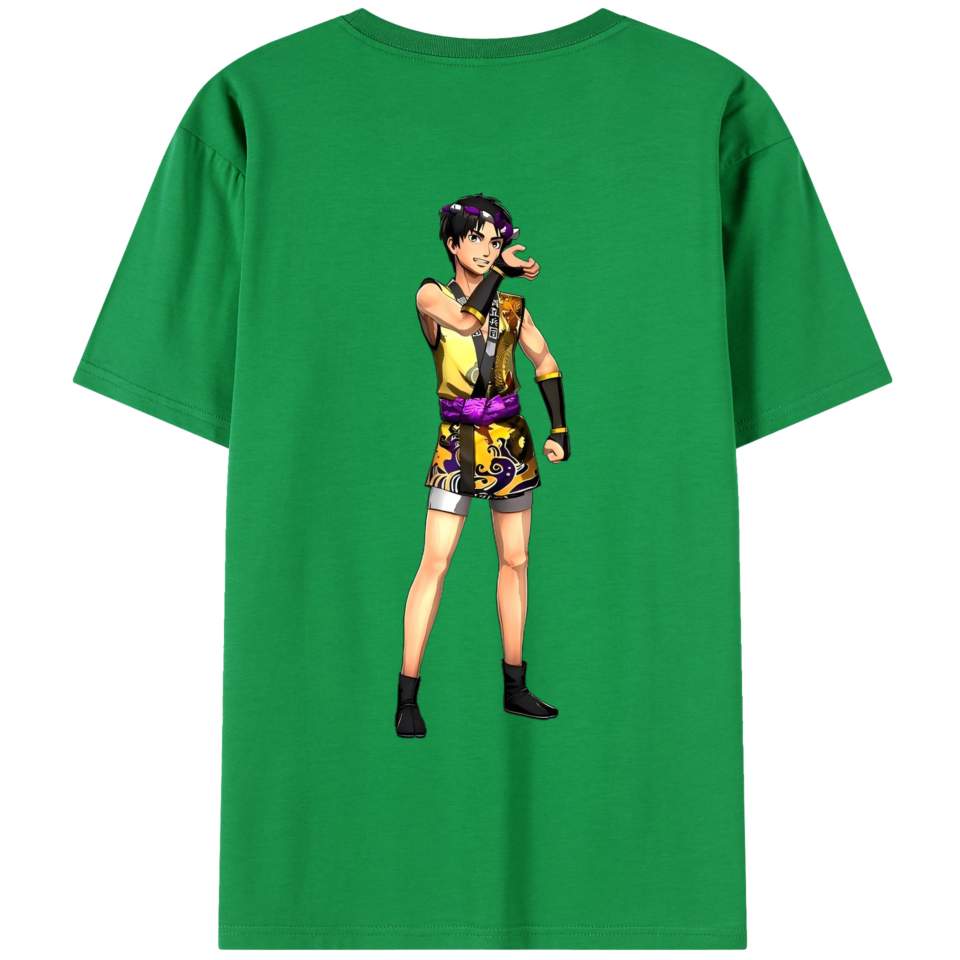 （画像用） 進撃の巨人 リヴァイ·アッカーマン Attack on Titan Levi Ackerman 綿100％ メンズ半袖Tシャツ（バックプリント） 通気性