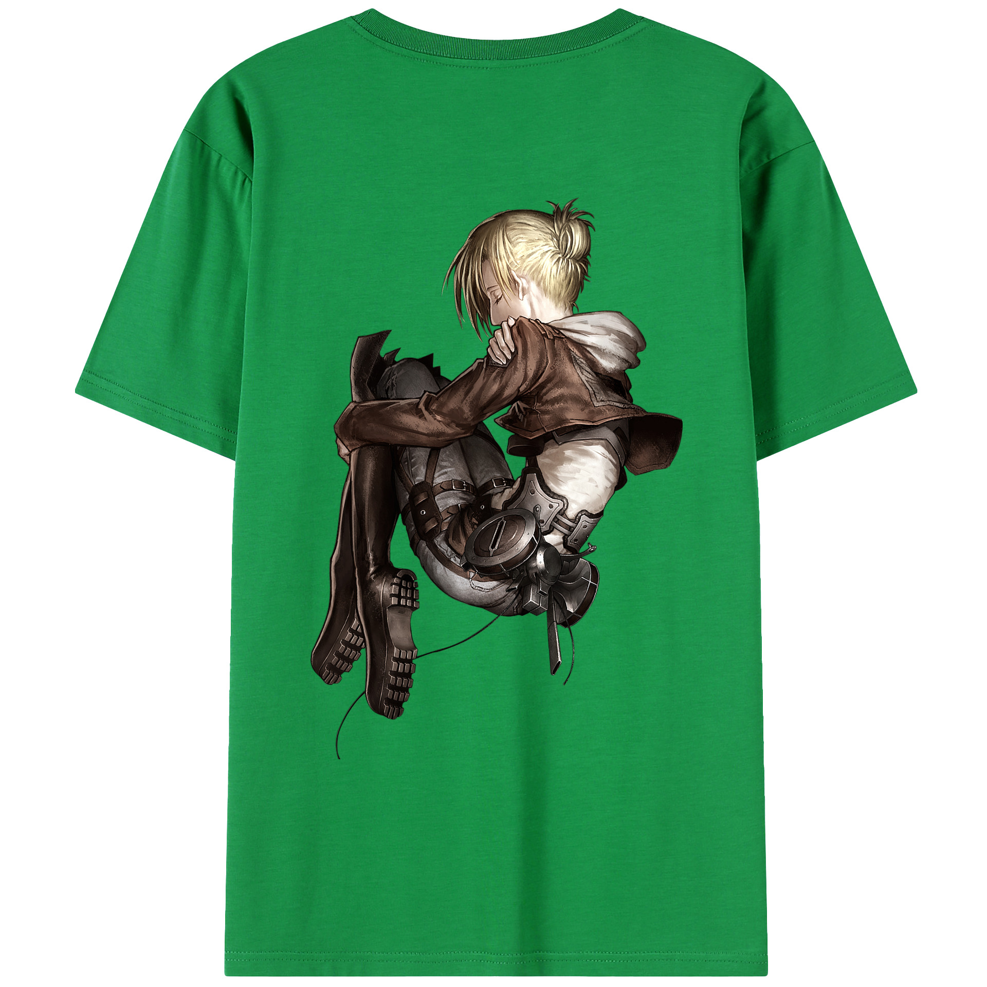 （画像用） 進撃の巨人 アニ・レオンハート Attack on Titan Annie Leonhart 綿100％ メンズ半袖Tシャツ（バックプリント） 通気性