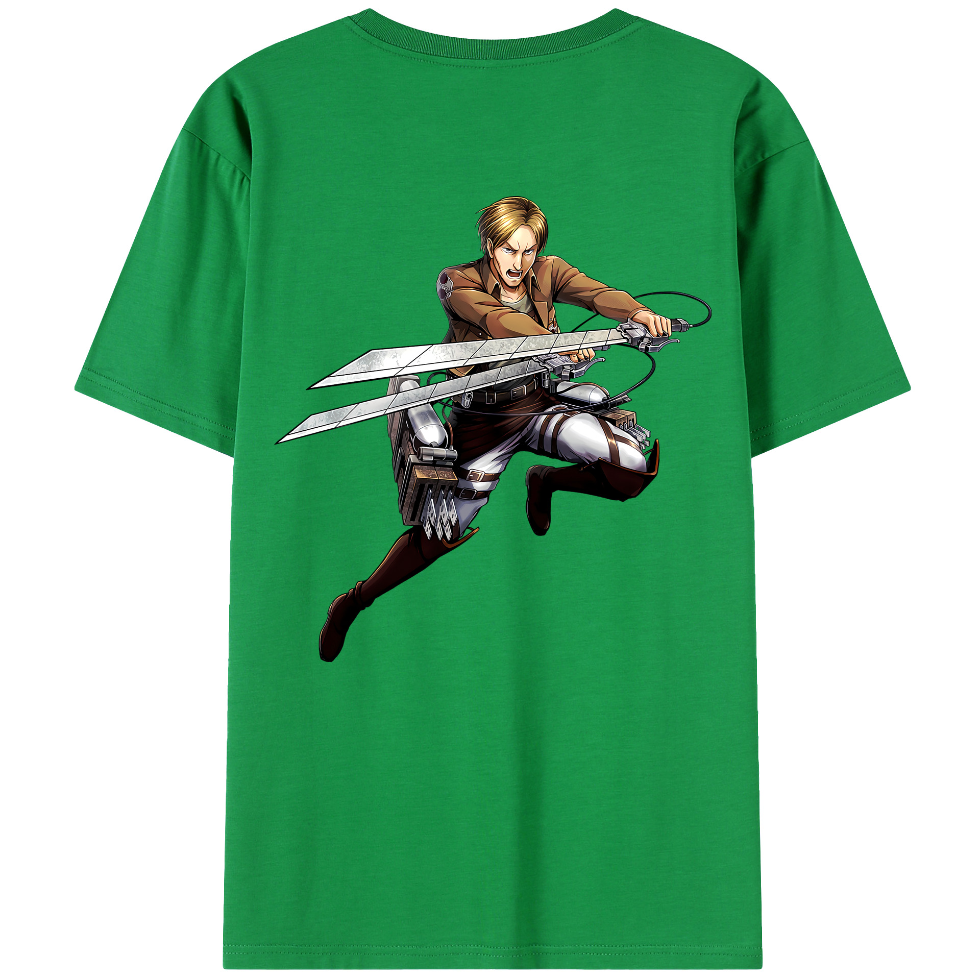 （画像用） 進撃の巨人 Attack on Titan 綿100％ メンズ半袖Tシャツ（バックプリント） 通気性