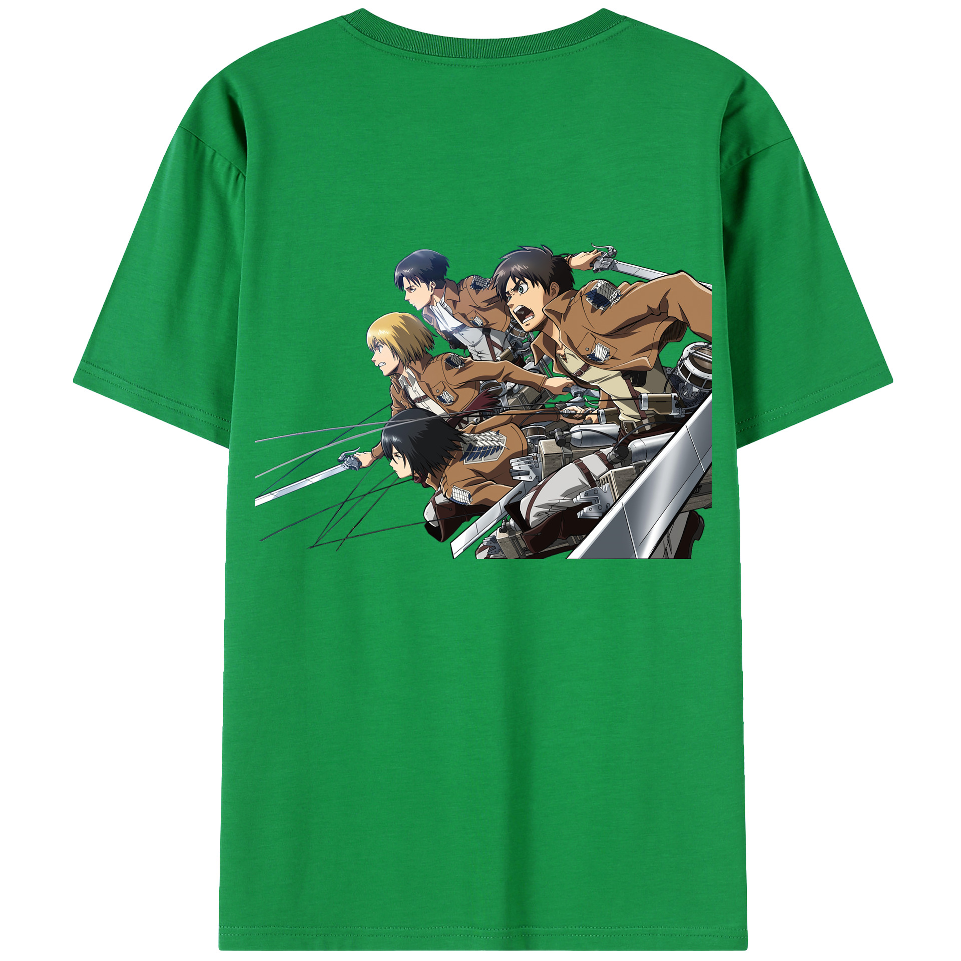 （画像用） 進撃の巨人 Attack on Titan 綿100％ メンズ半袖Tシャツ（バックプリント） 通気性