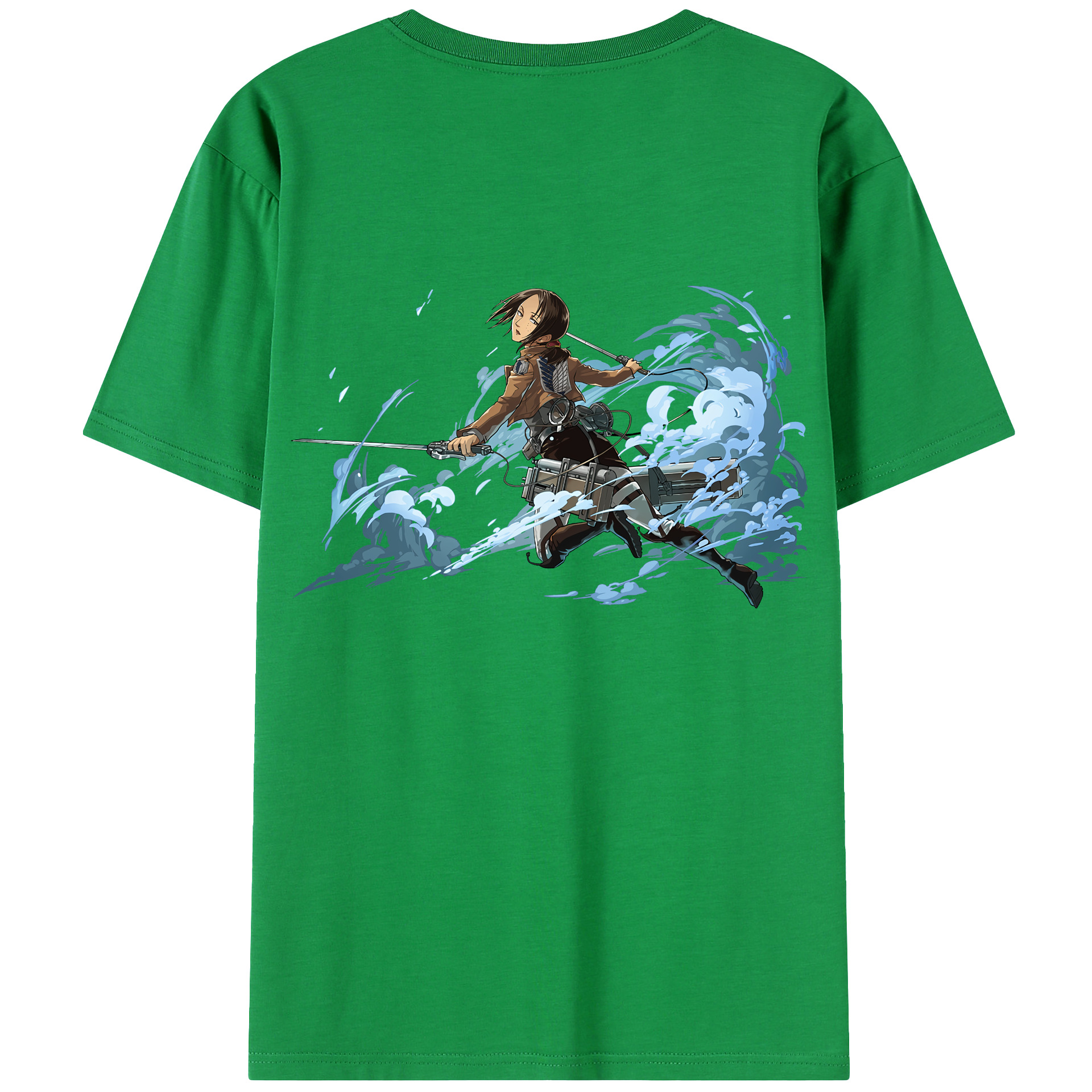 （画像用） 進撃の巨人 Attack on Titan 綿100％ メンズ半袖Tシャツ（バックプリント） 通気性
