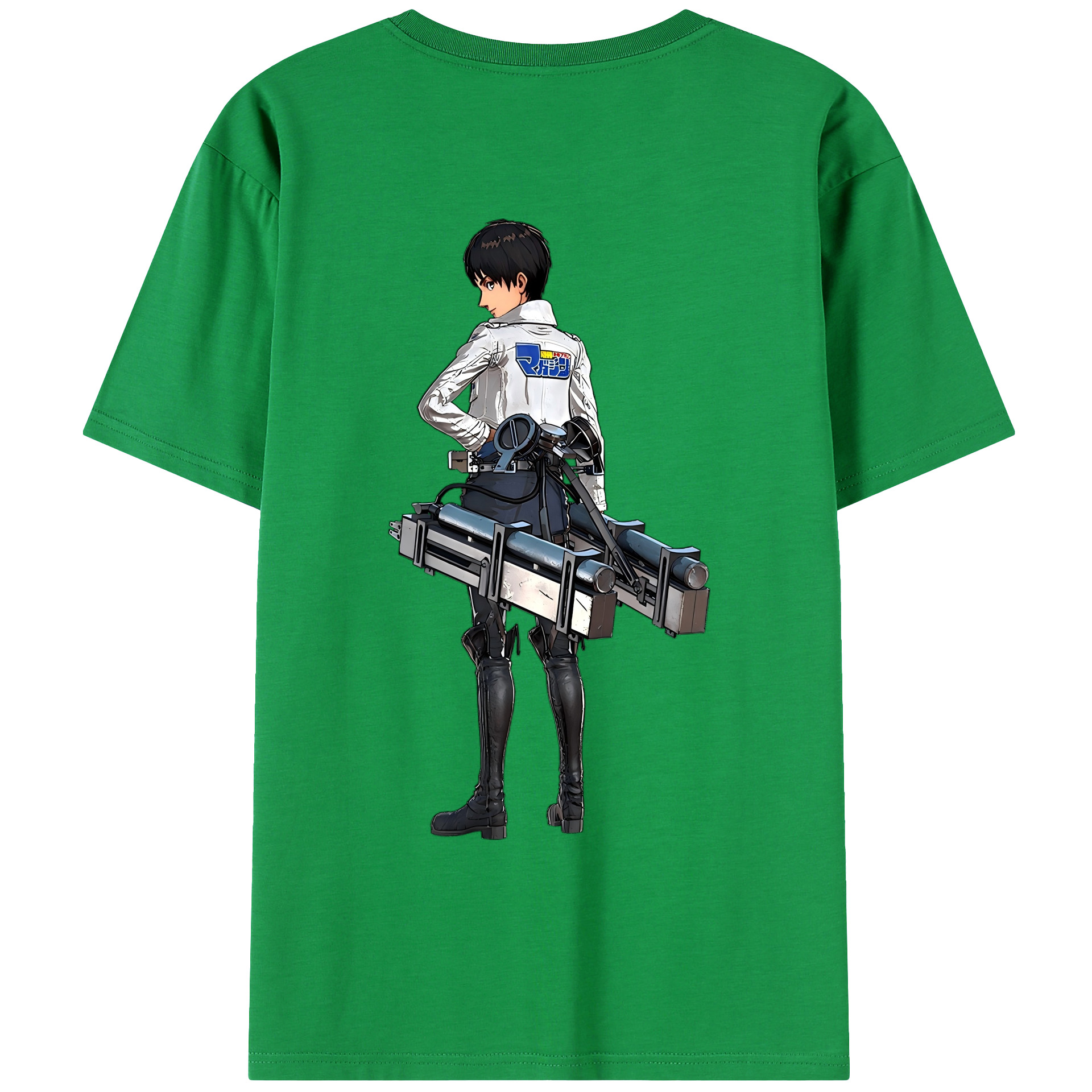 （画像用） 進撃の巨人 エレン･イェーガー Attack on Titan Eren Jäger 綿100％ メンズ半袖Tシャツ（バックプリント） 通気性