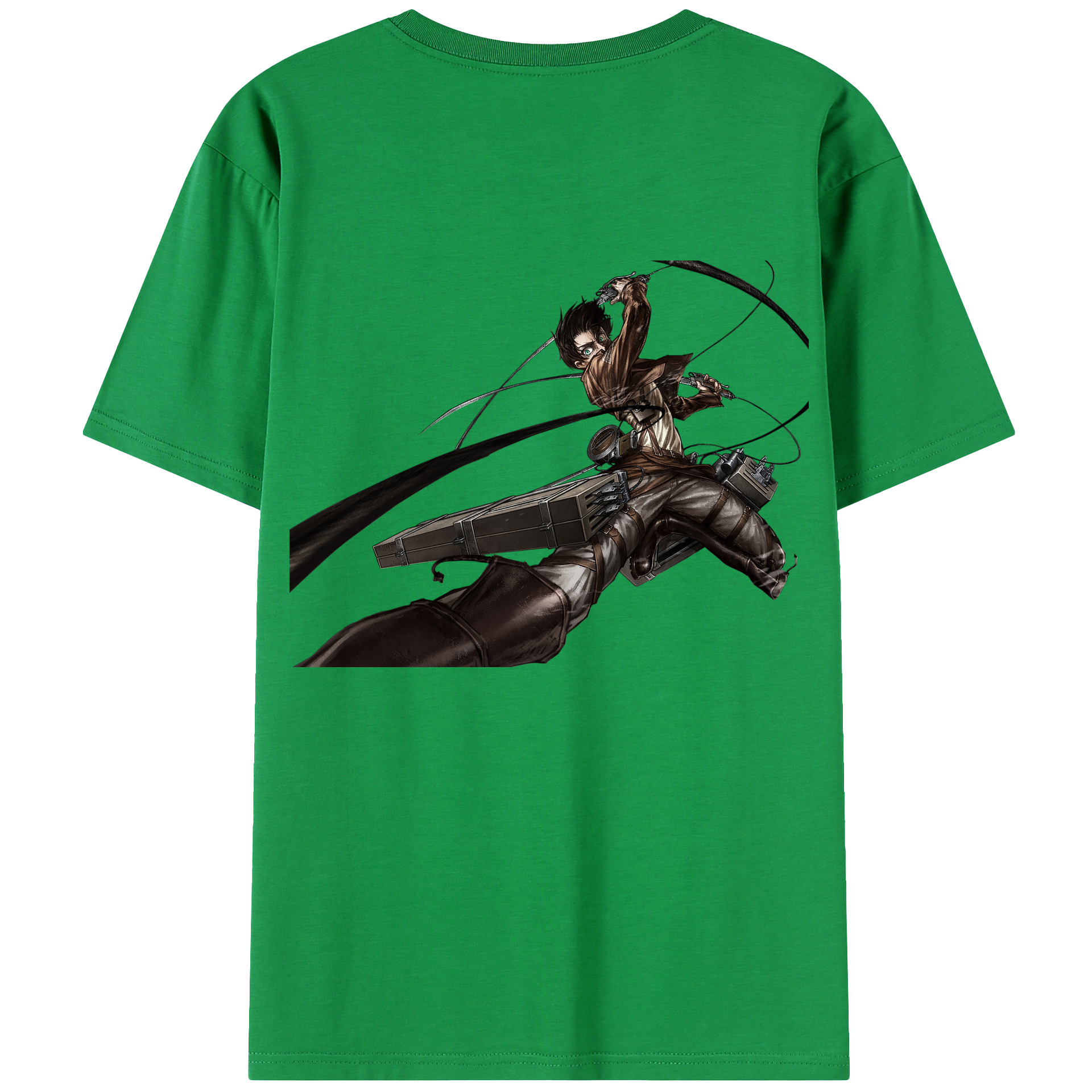 （画像用） 進撃の巨人 エレン･イェーガー Attack on Titan Eren Jäger 綿100％ メンズ半袖Tシャツ（バックプリント） 通気性