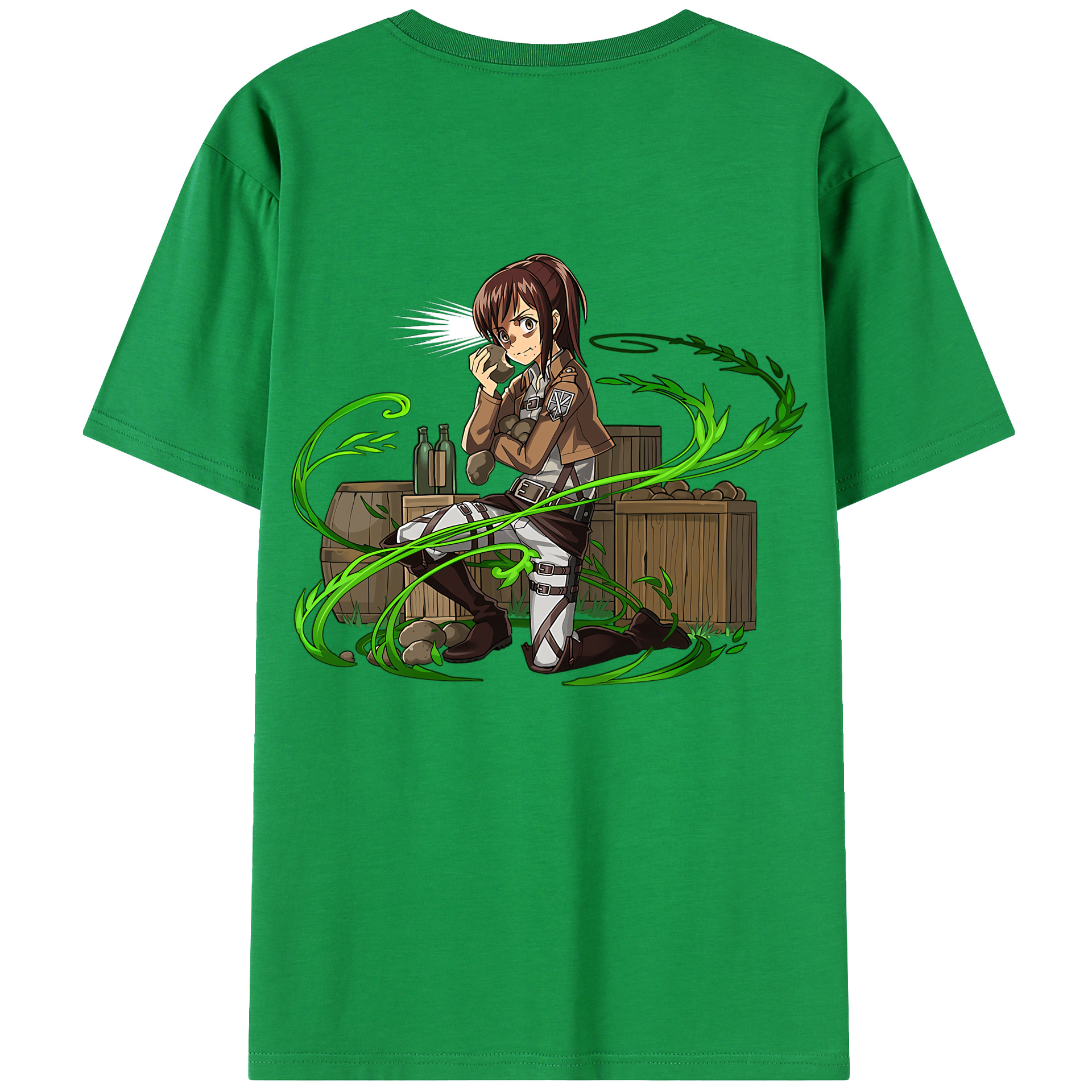 （画像用） 進撃の巨人 サシャ·ブラウス Attack on Titan Sasha Blaus 綿100％ メンズ半袖Tシャツ（バックプリント） 通気性