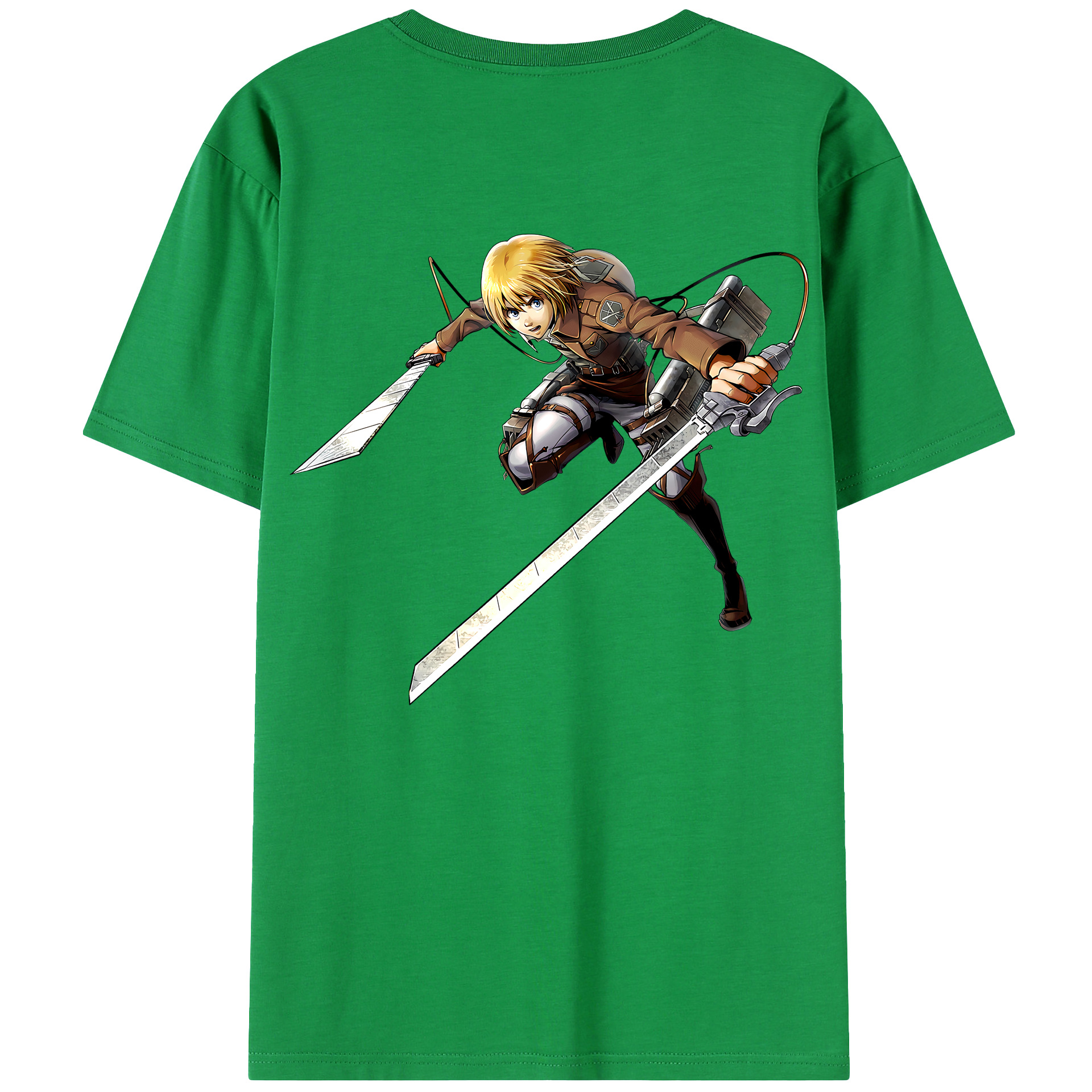 （画像用） 進撃の巨人 アルミン·アルレルト Attack on Titan Armin Arlert 綿100％ メンズ半袖Tシャツ（バックプリント） 通気性