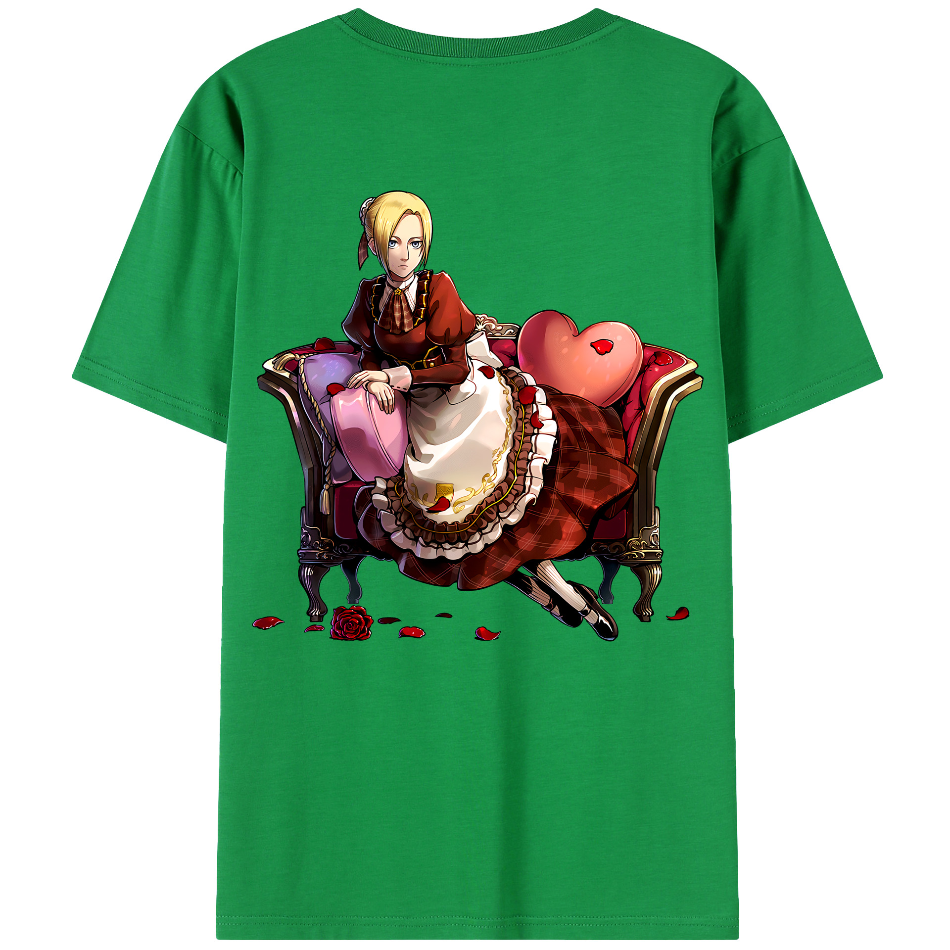 （画像用） 進撃の巨人 アニ・レオンハート Attack on Titan Annie Leonhart 綿100％ メンズ半袖Tシャツ（バックプリント） 通気性