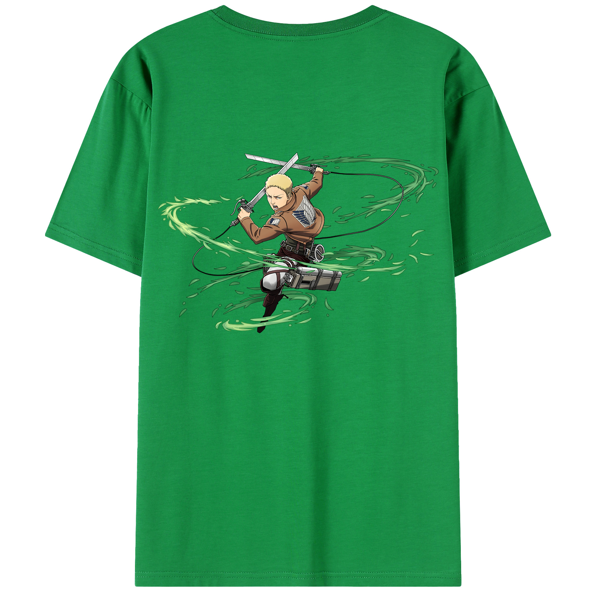 （画像用） 進撃の巨人 ライナー・ブラウン Attack on Titan Reiner Braun 綿100％ メンズ半袖Tシャツ（バックプリント） 通気性