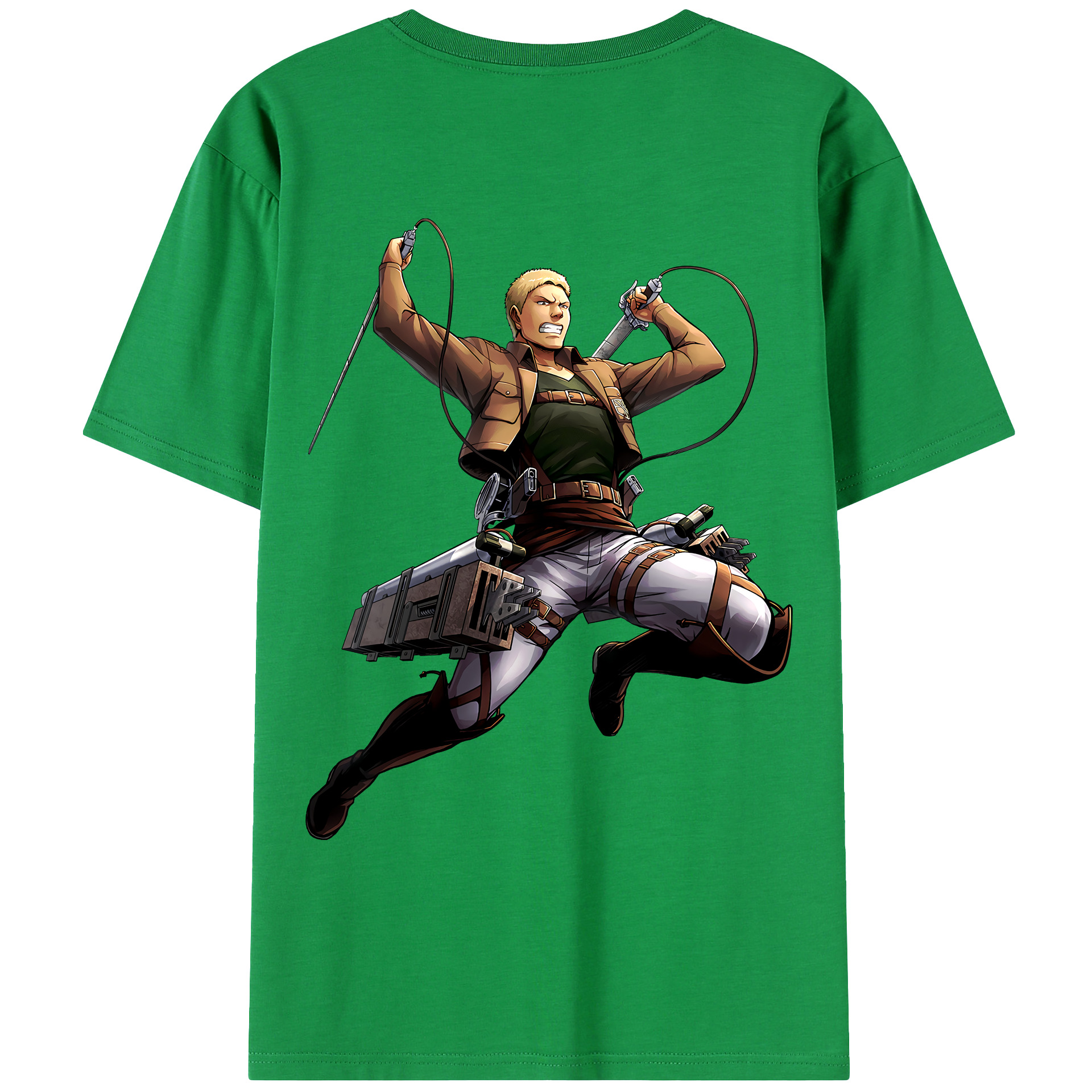 （画像用） 進撃の巨人 ライナー・ブラウン Attack on Titan Reiner Braun 綿100％ メンズ半袖Tシャツ（バックプリント） 通気性