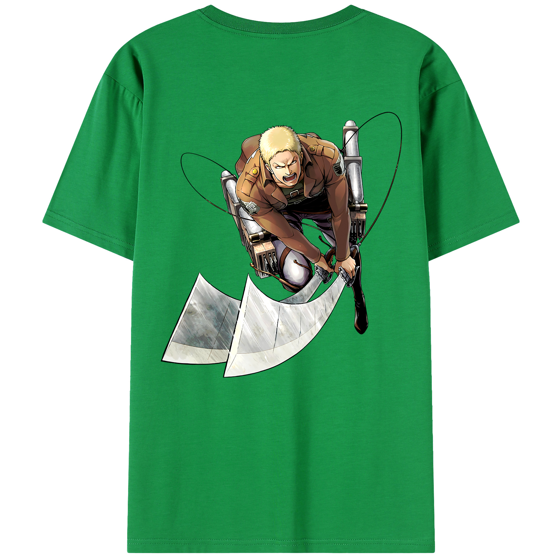 （画像用） 進撃の巨人 ライナー・ブラウン Attack on Titan Reiner Braun 綿100％ メンズ半袖Tシャツ（バックプリント） 通気性