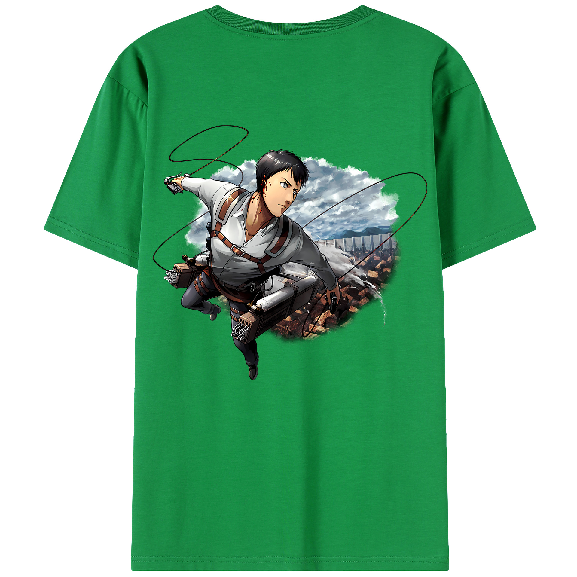 （画像用） 進撃の巨人 ベルトルト・フーバー Attack on Titan Bertholdt Hoover 綿100％ メンズ半袖Tシャツ（バックプリント） 通気性