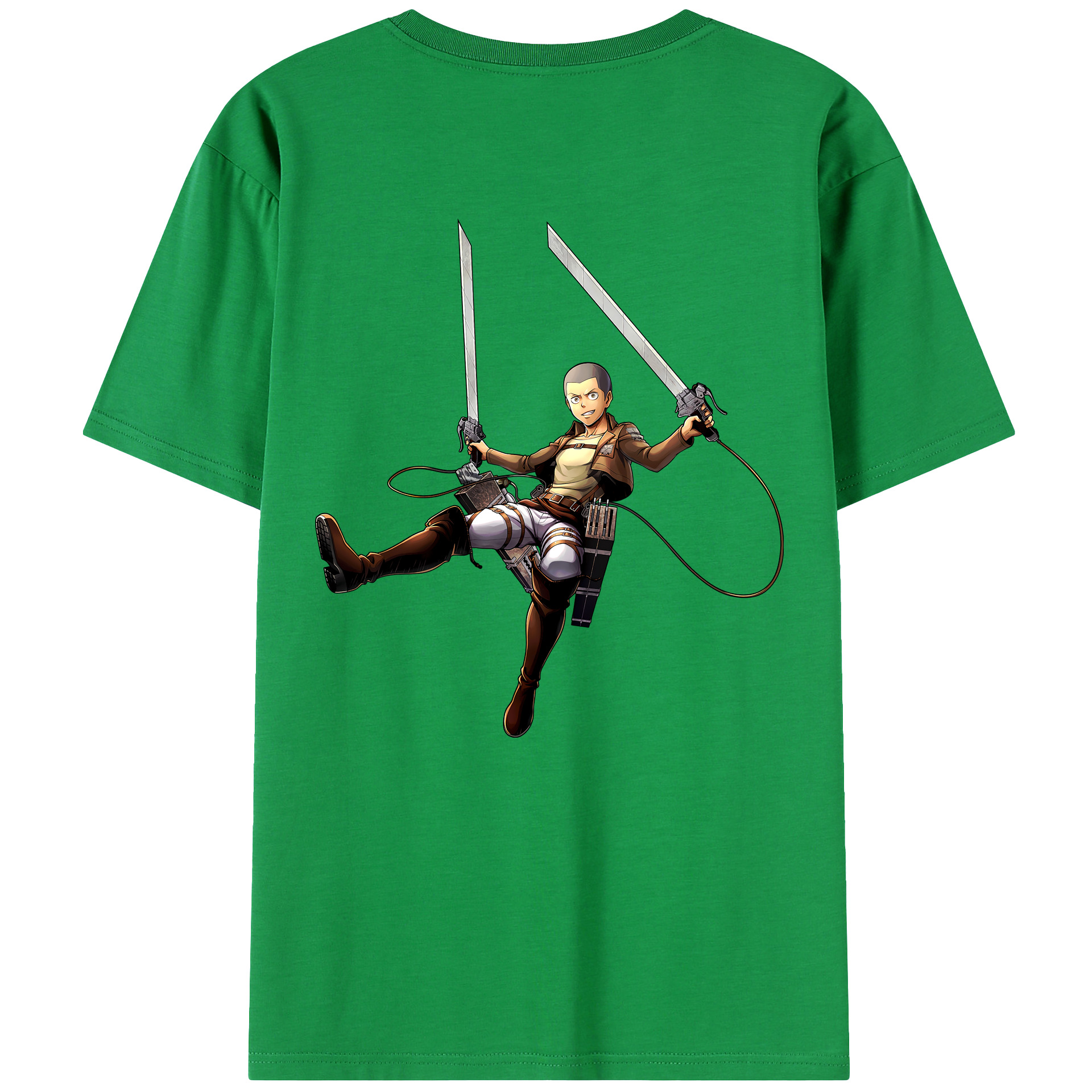 （画像用） 進撃の巨人 コニー·スプリンガー Attack on Titan Connie Springer 綿100％ メンズ半袖Tシャツ（バックプリント） 通気性