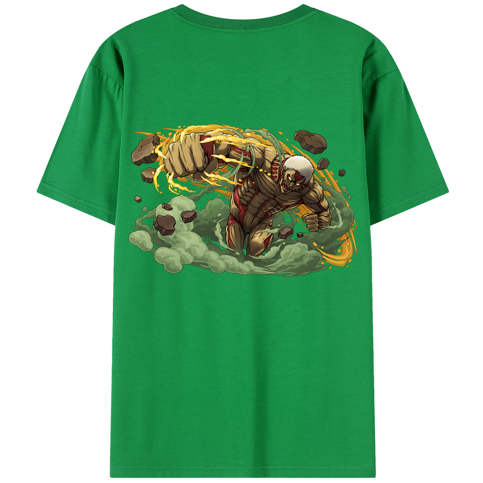 （画像用） 進撃の巨人 Attack on Titan 綿100％ メンズ半袖Tシャツ（バックプリント） 通気性