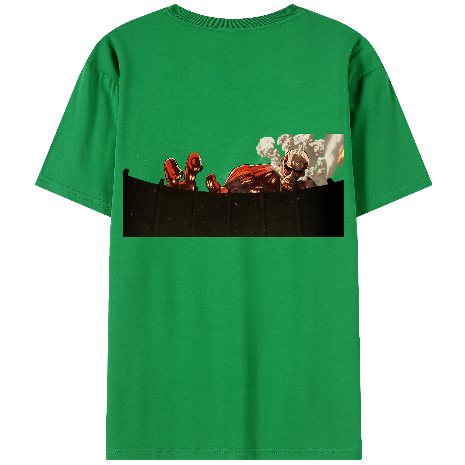 （画像用） 進撃の巨人 Attack on Titan 綿100％ メンズ半袖Tシャツ（バックプリント） 通気性