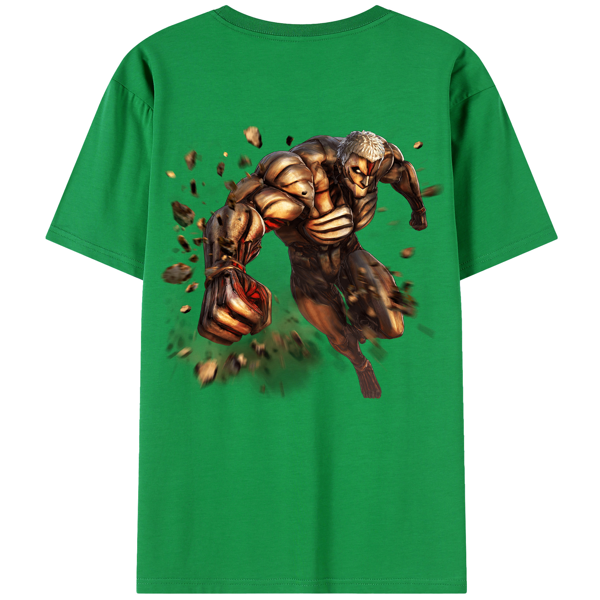 （画像用） 進撃の巨人 Attack on Titan 綿100％ メンズ半袖Tシャツ（バックプリント） 通気性