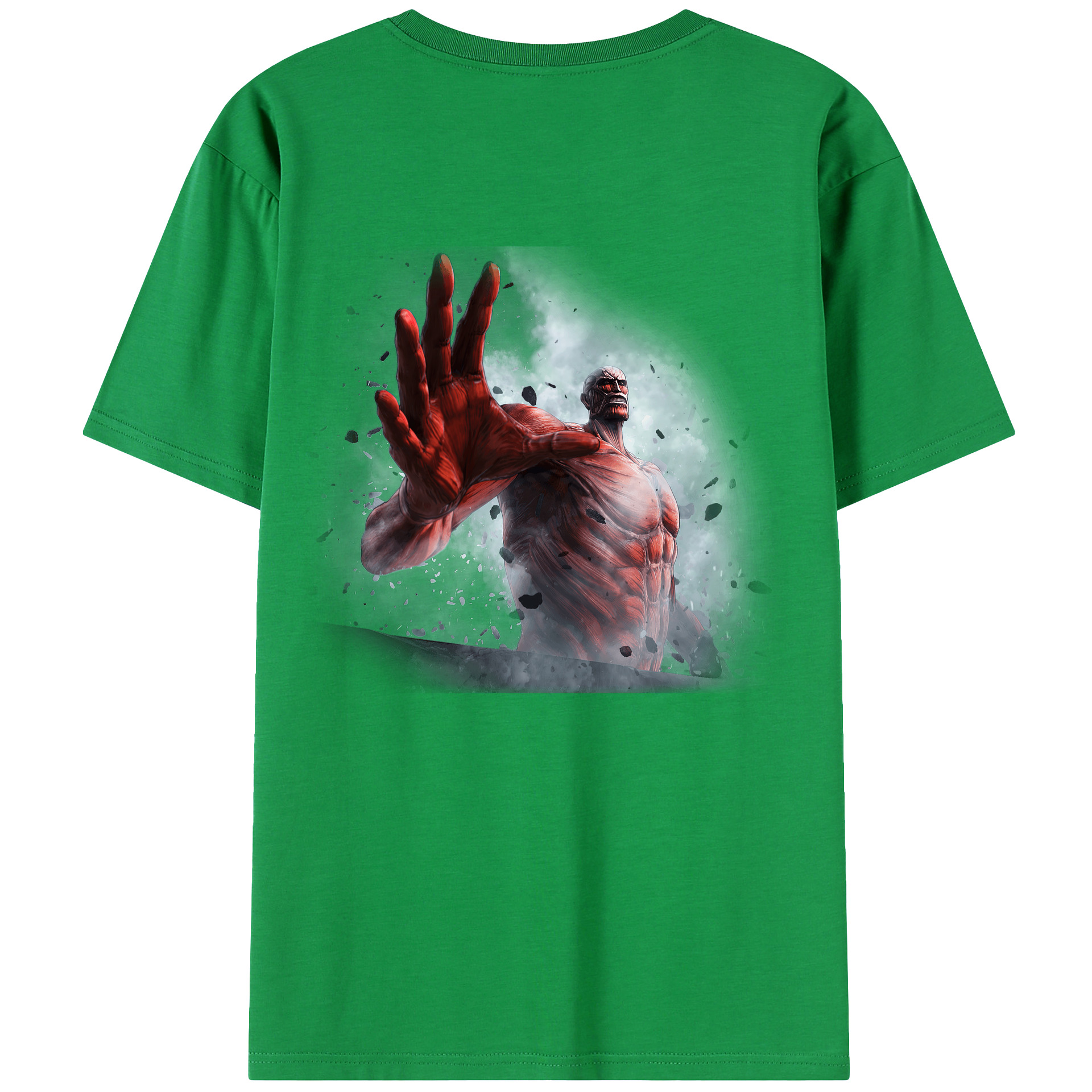 （画像用） 進撃の巨人 Attack on Titan 綿100％ メンズ半袖Tシャツ（バックプリント） 通気性