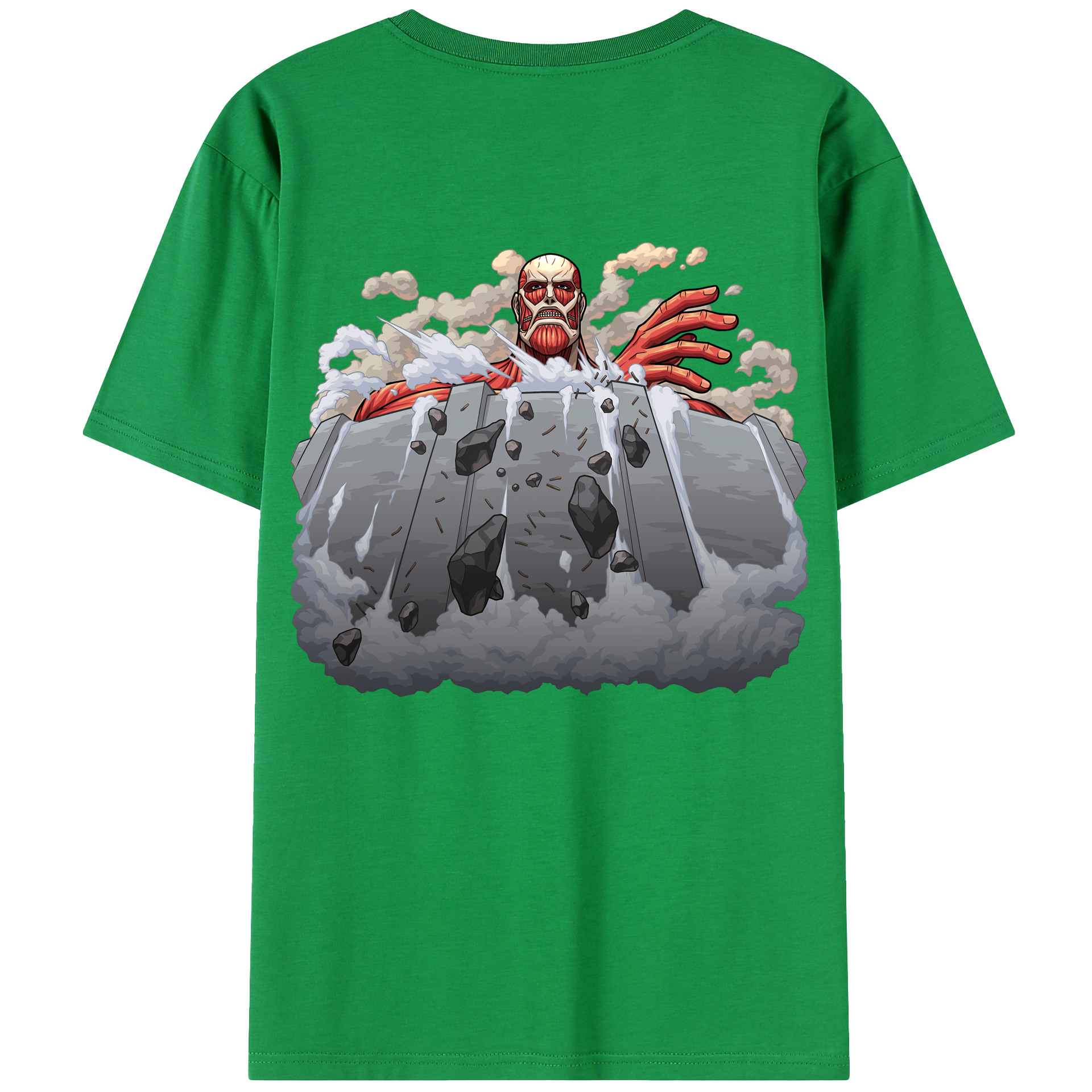 （画像用） 進撃の巨人 Attack on Titan 綿100％ メンズ半袖Tシャツ（バックプリント） 通気性
