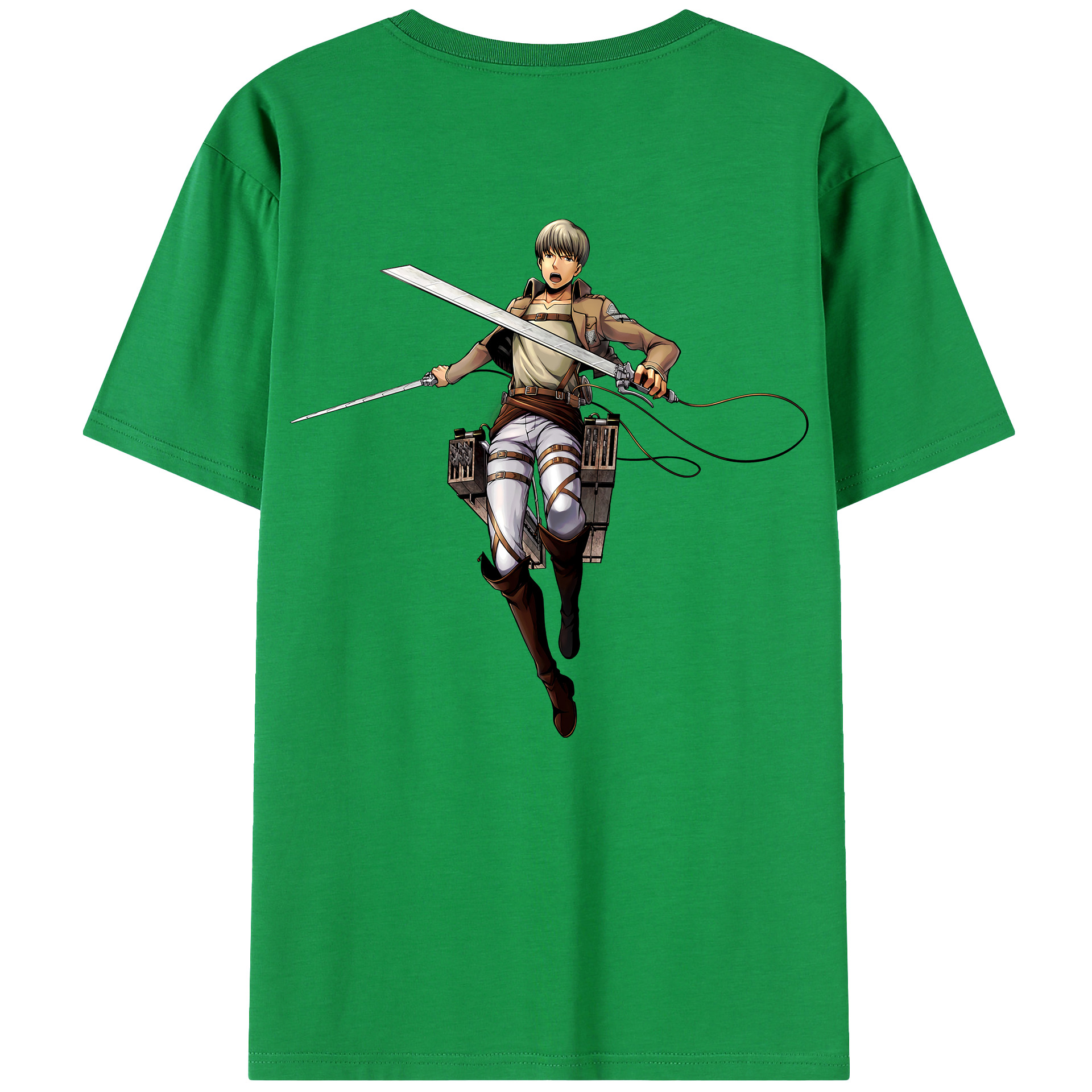 （画像用） 進撃の巨人 Attack on Titan 綿100％ メンズ半袖Tシャツ（バックプリント） 通気性