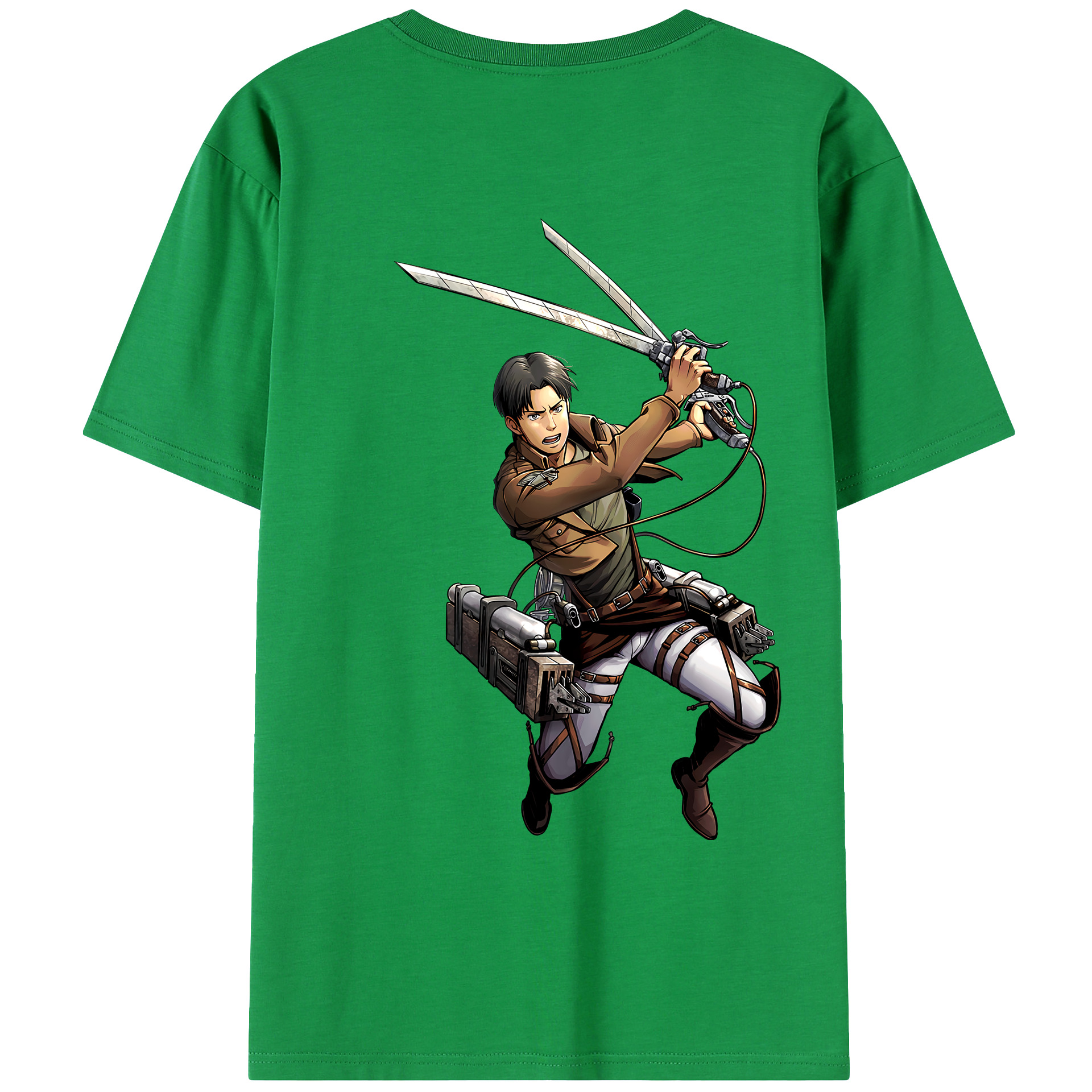 （画像用） 進撃の巨人 Attack on Titan 綿100％ メンズ半袖Tシャツ（バックプリント） 通気性