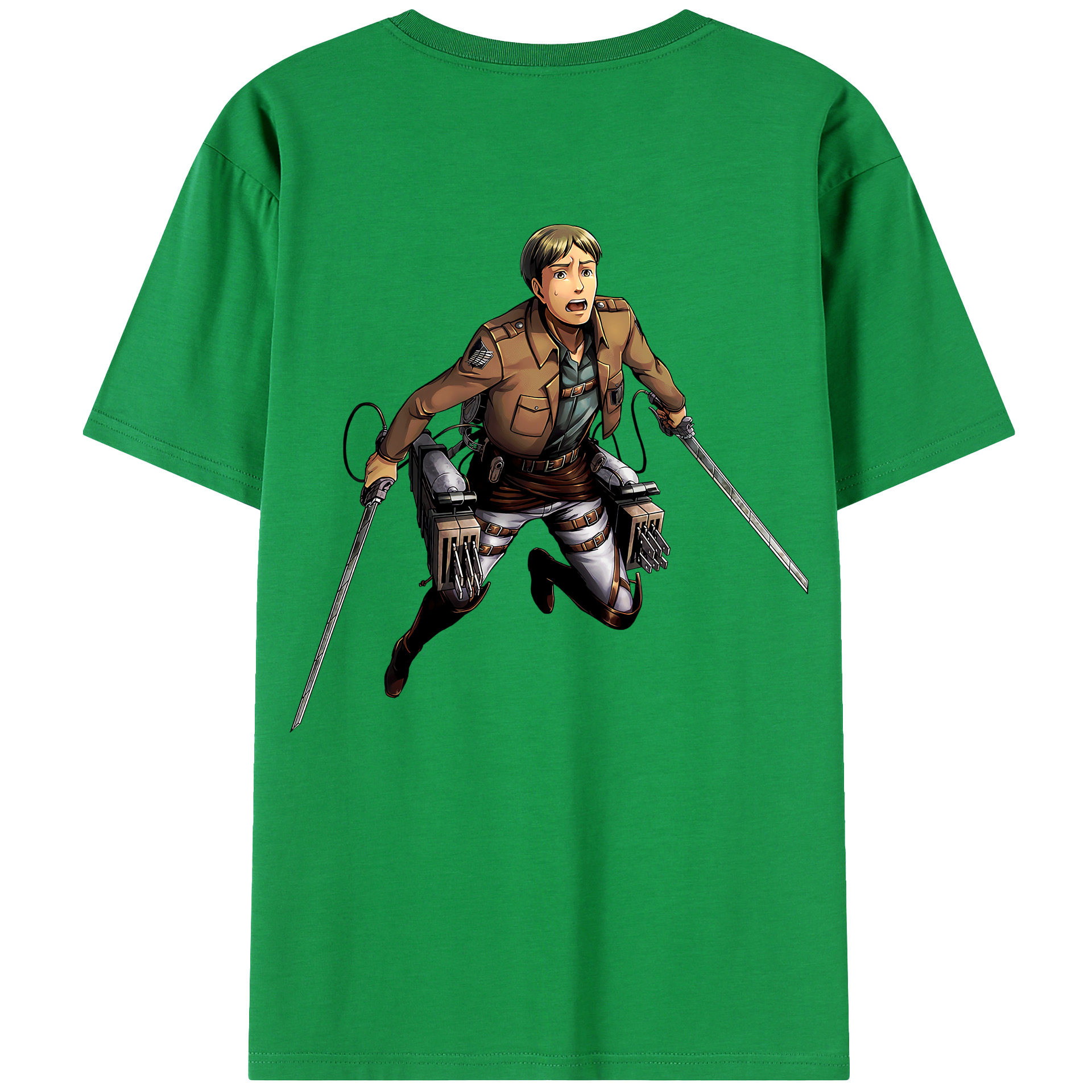 （画像用） 進撃の巨人 Attack on Titan 綿100％ メンズ半袖Tシャツ（バックプリント） 通気性