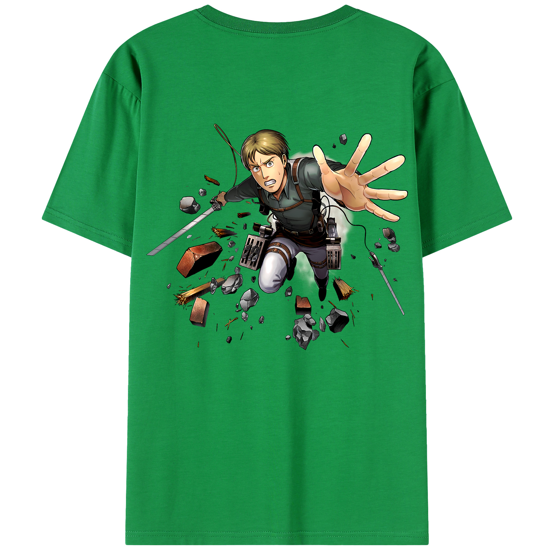 （画像用） 進撃の巨人 Attack on Titan 綿100％ メンズ半袖Tシャツ（バックプリント） 通気性