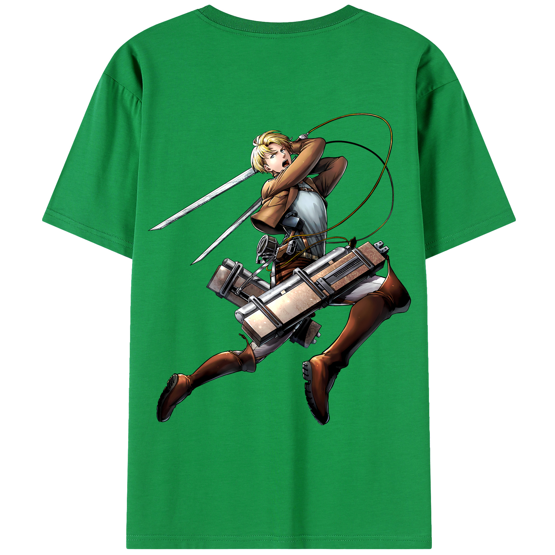 （画像用） 進撃の巨人 Attack on Titan 綿100％ メンズ半袖Tシャツ（バックプリント） 通気性