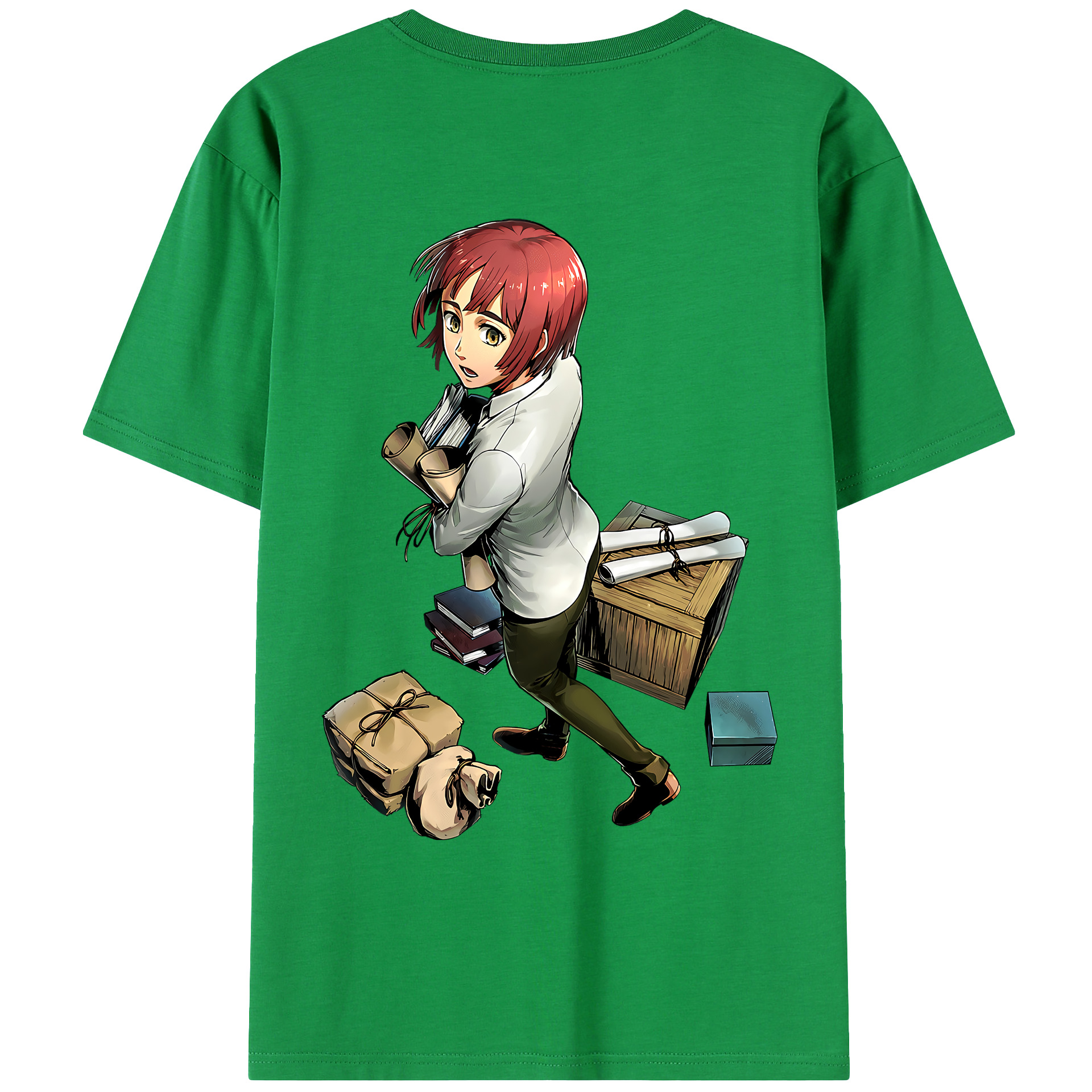 （画像用） 進撃の巨人 Attack on Titan 綿100％ メンズ半袖Tシャツ（バックプリント） 通気性
