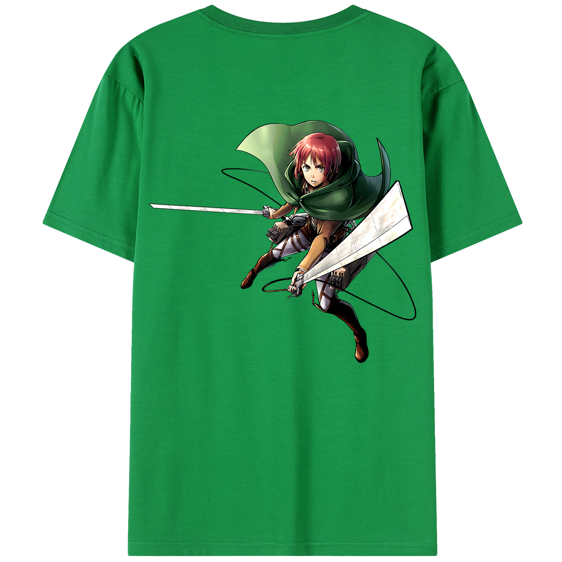 （画像用） 進撃の巨人 Attack on Titan 綿100％ メンズ半袖Tシャツ（バックプリント） 通気性
