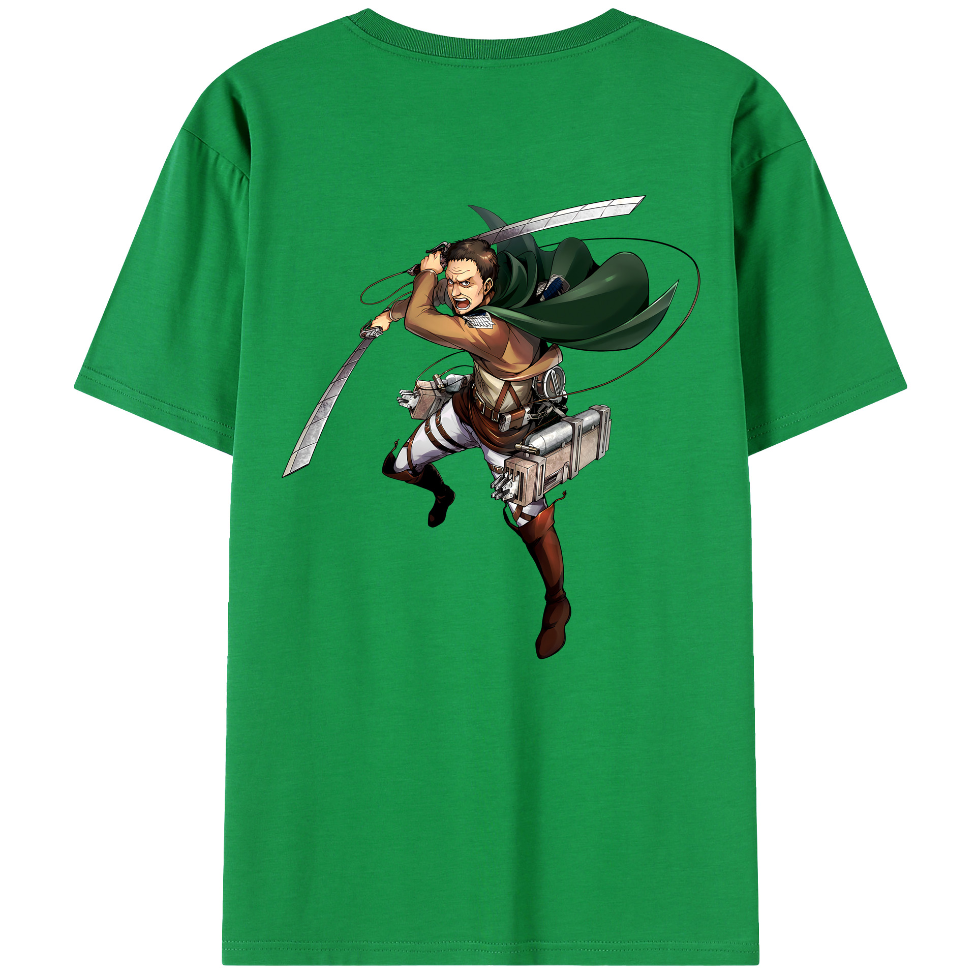 （画像用） 進撃の巨人 Attack on Titan 綿100％ メンズ半袖Tシャツ（バックプリント） 通気性