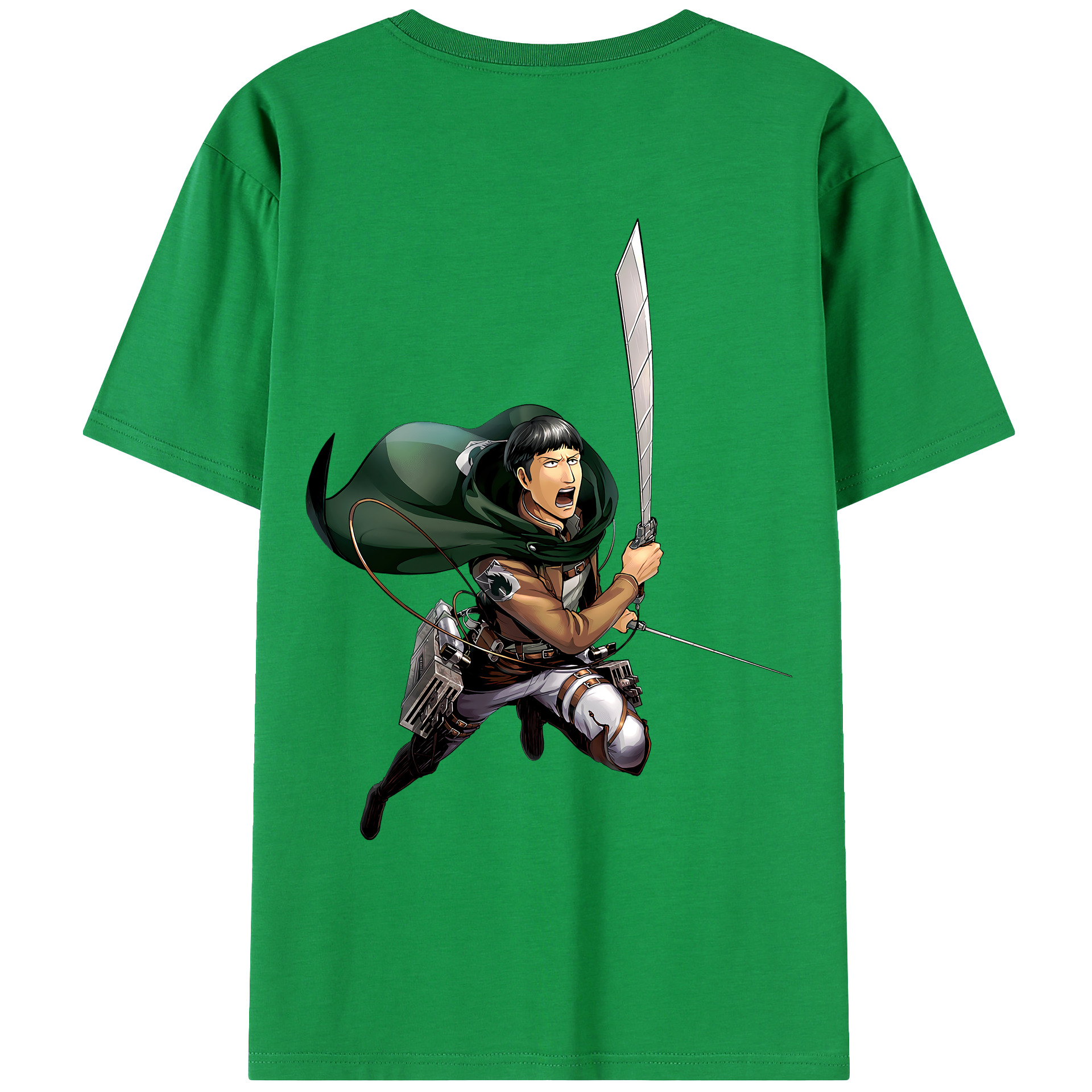 （画像用） 進撃の巨人 Attack on Titan 綿100％ メンズ半袖Tシャツ（バックプリント） 通気性